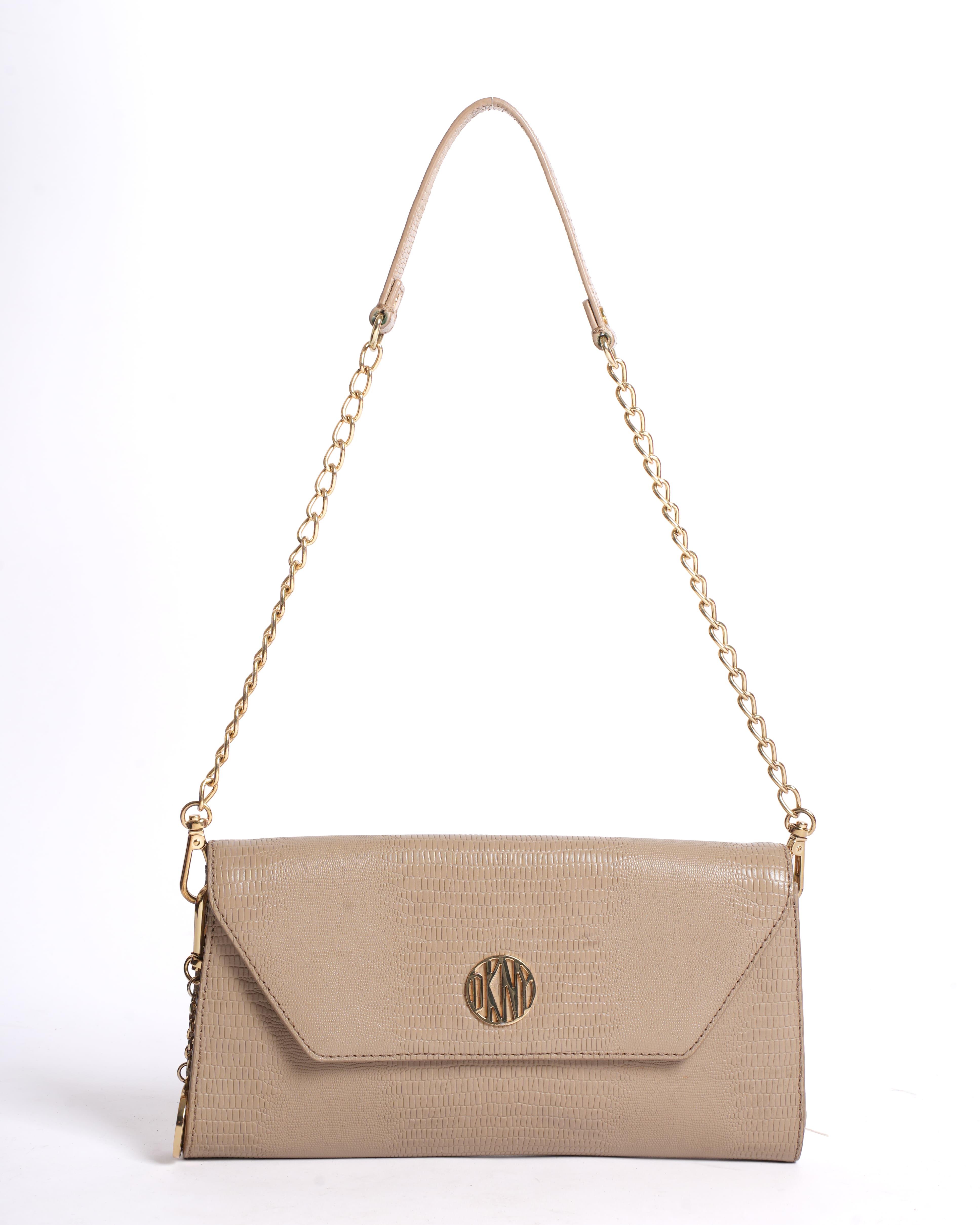 DKNY Envelope Flap Crossbody Bag in Beige