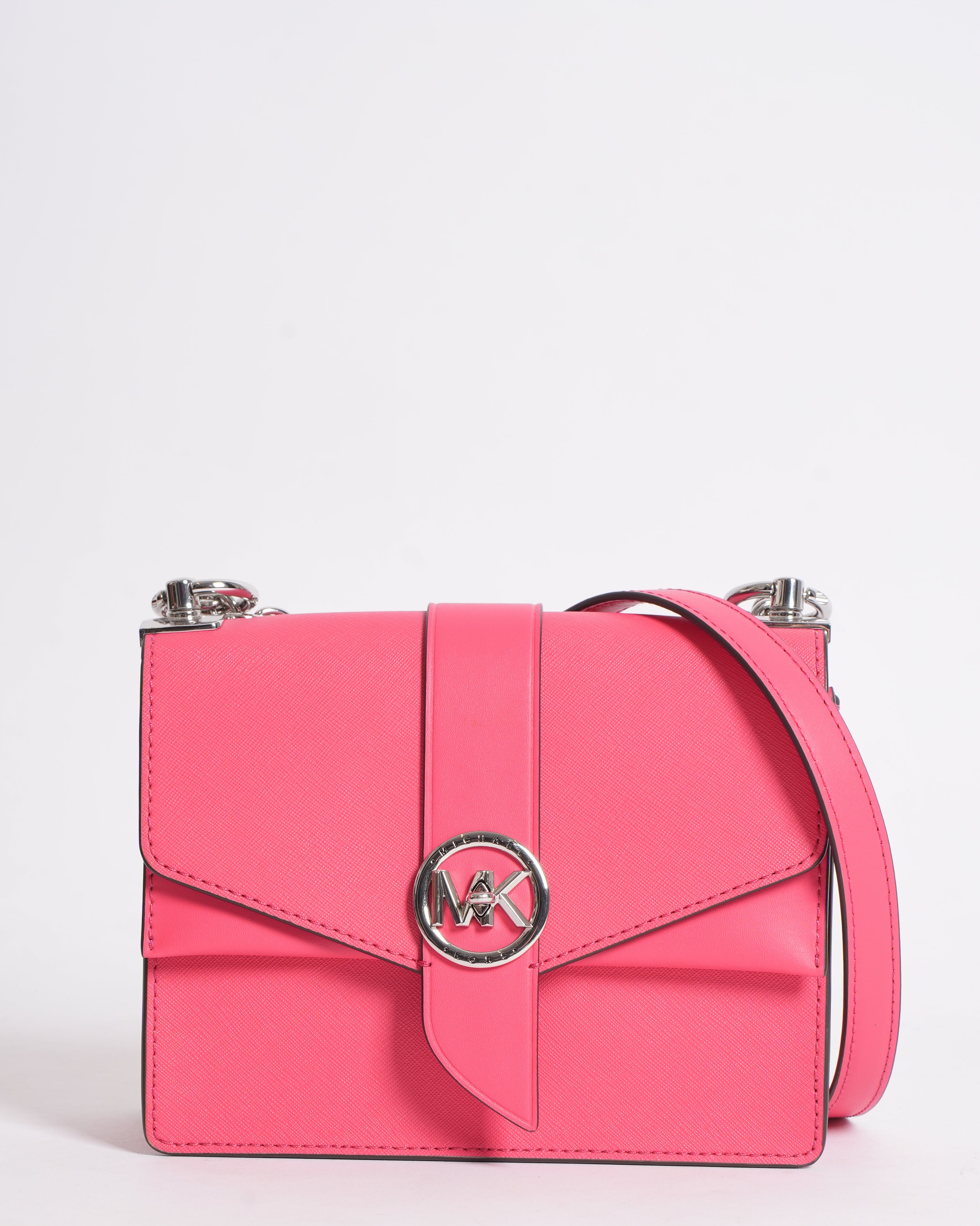 New Michael Kors Flap Crossbody In Hot Pink