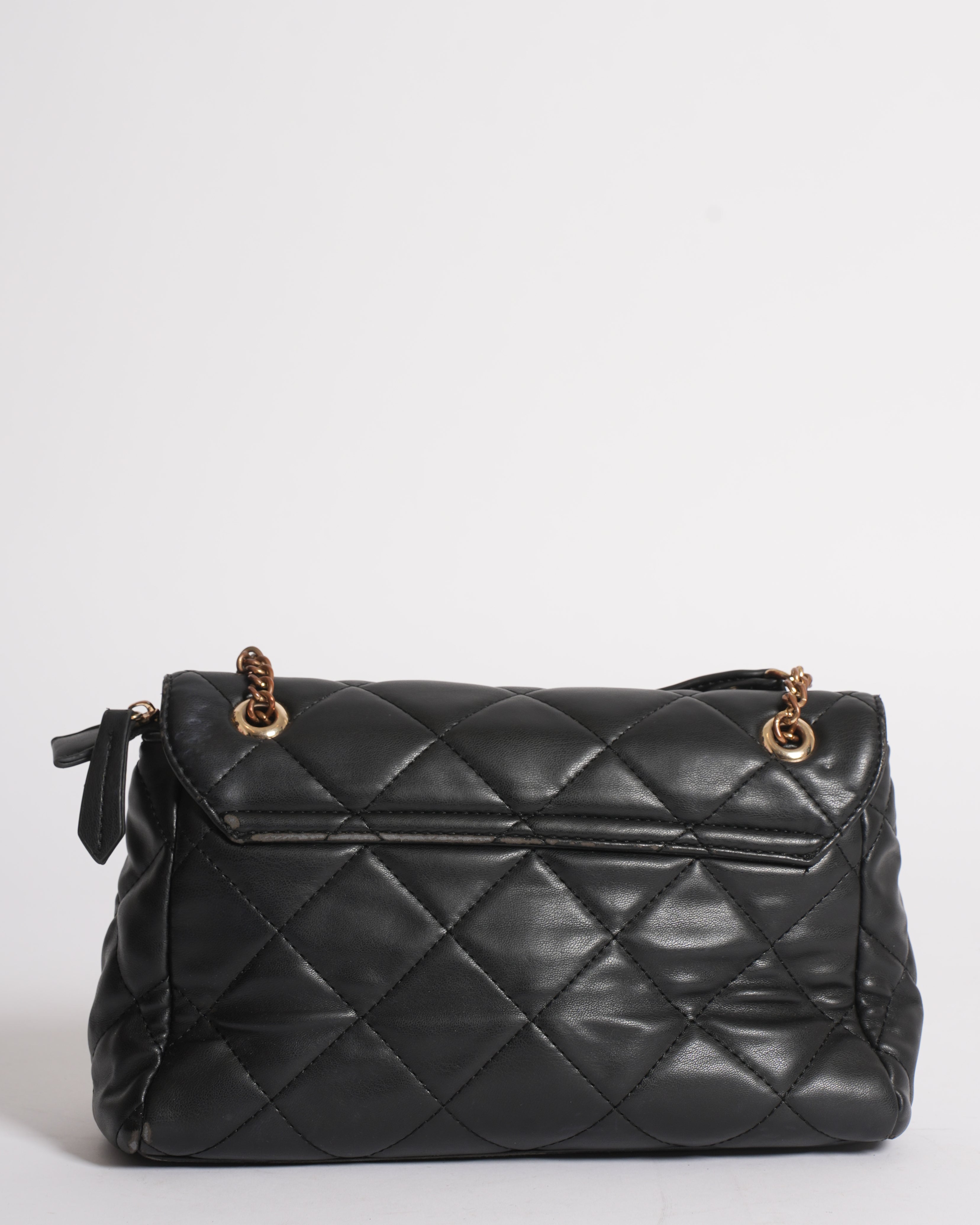 Mario By Valentino Quilted Black Shoulder Bag