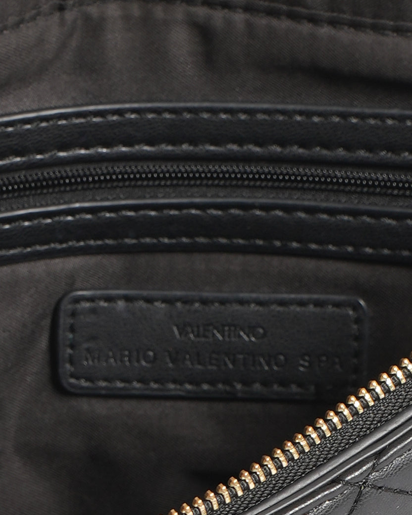 Mario By Valentino Quilted Black Shoulder Bag