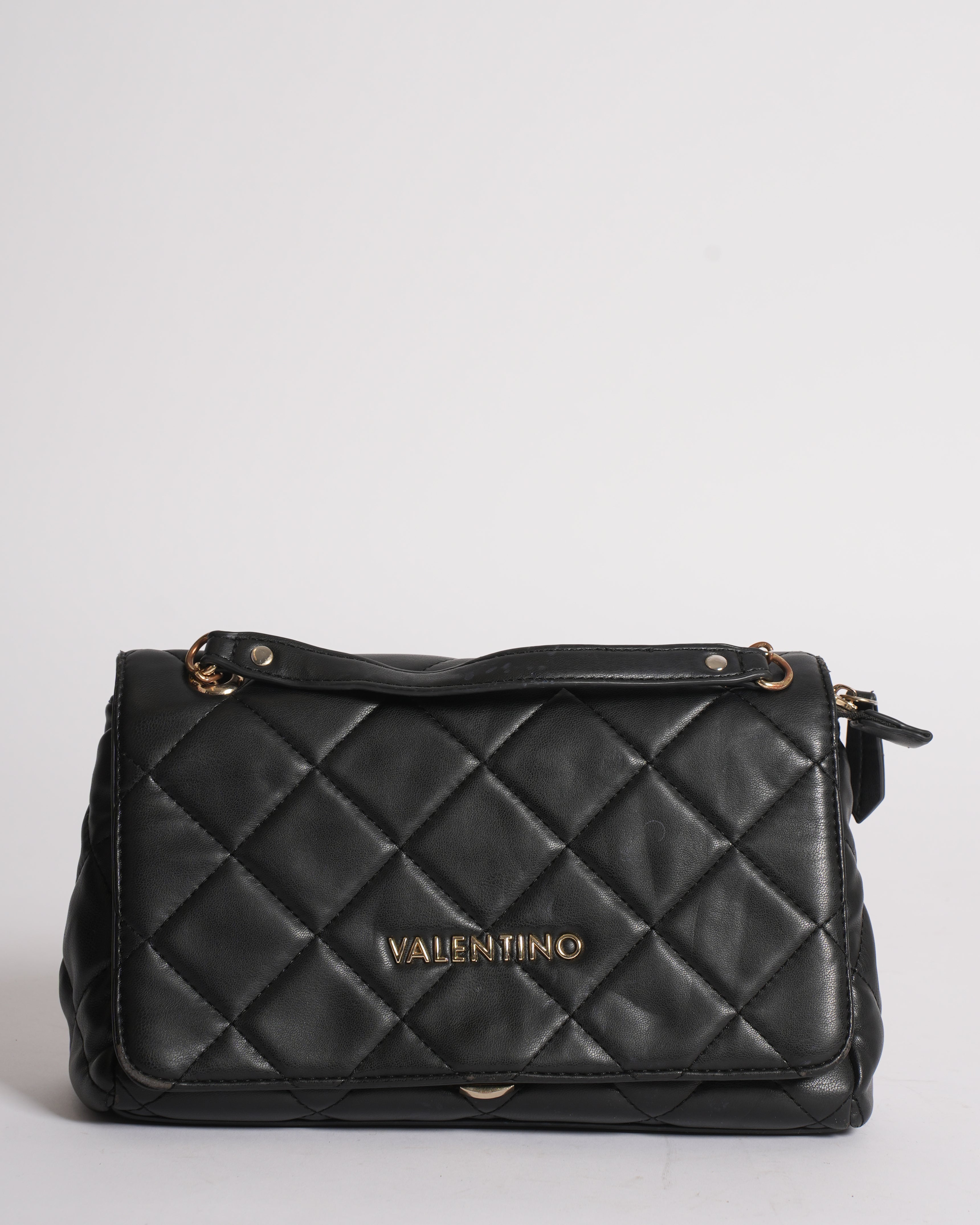 Mario By Valentino Quilted Black Shoulder Bag