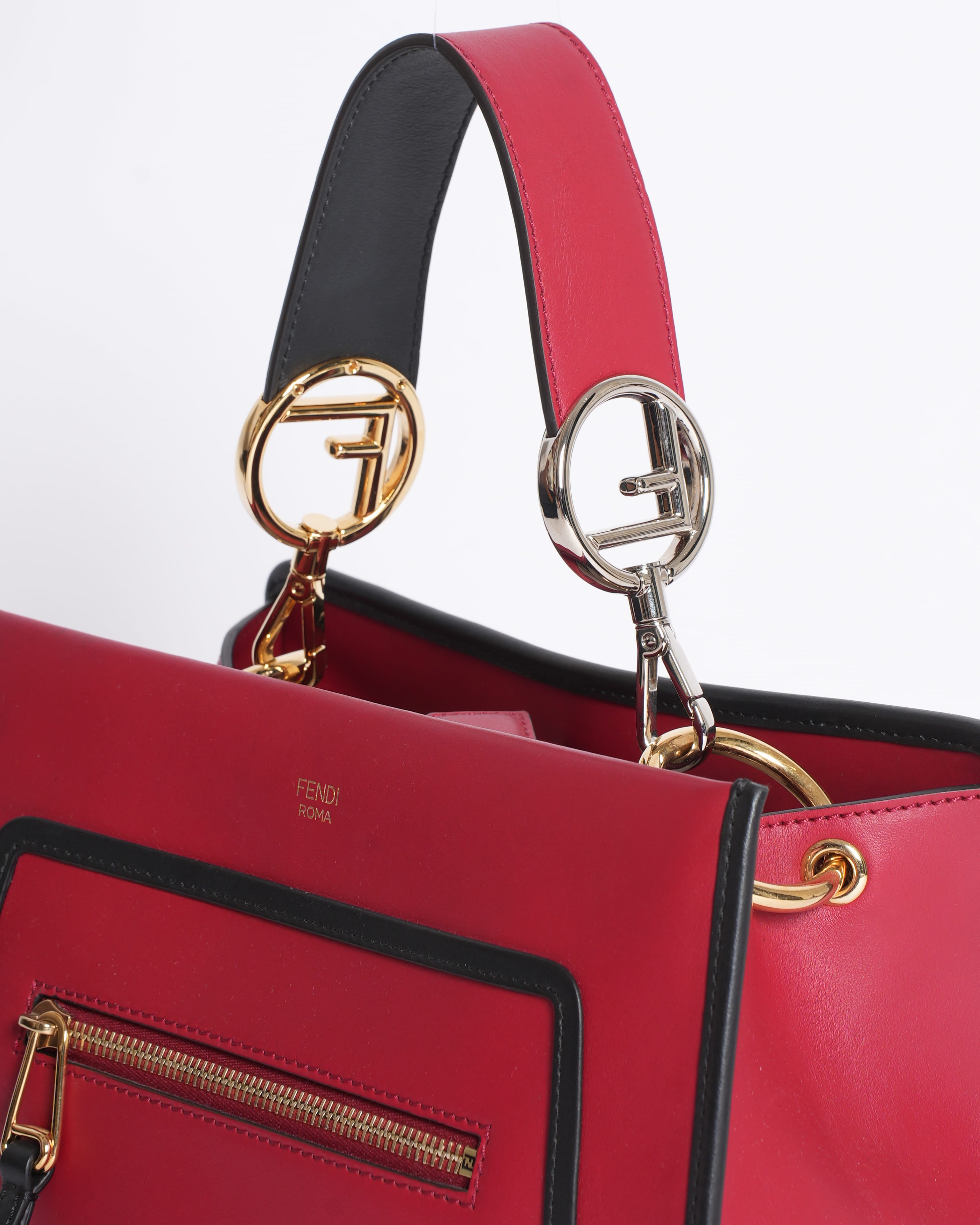 Fendi Red Calfskin Leather Runway Small Bag