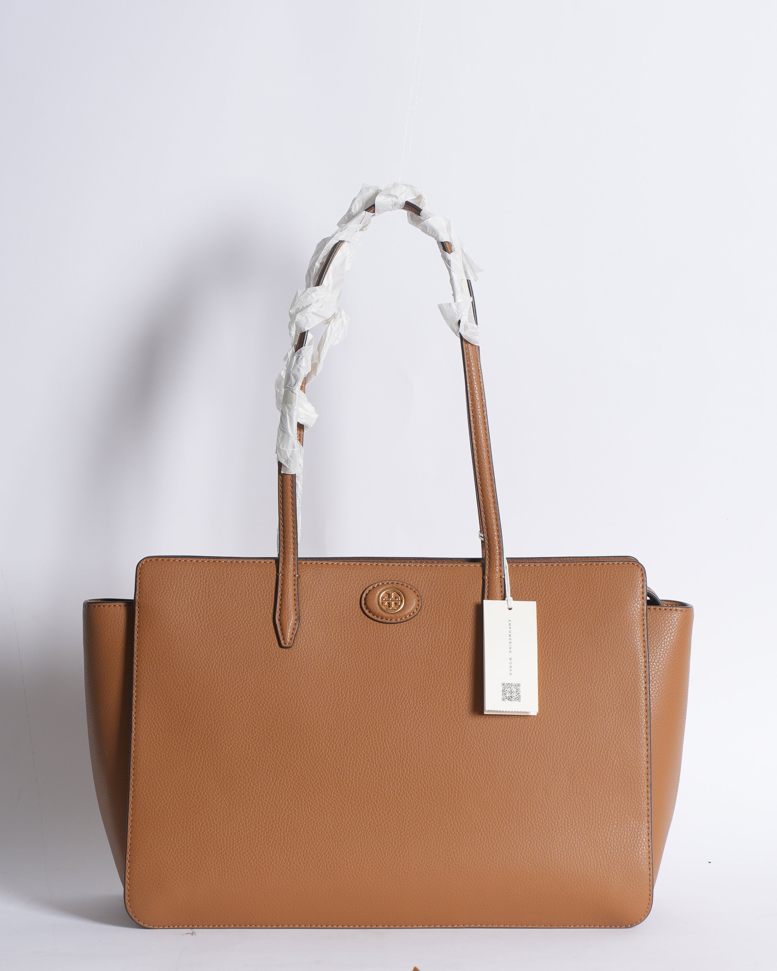 New Tory Burch Robinson Tote In Brown