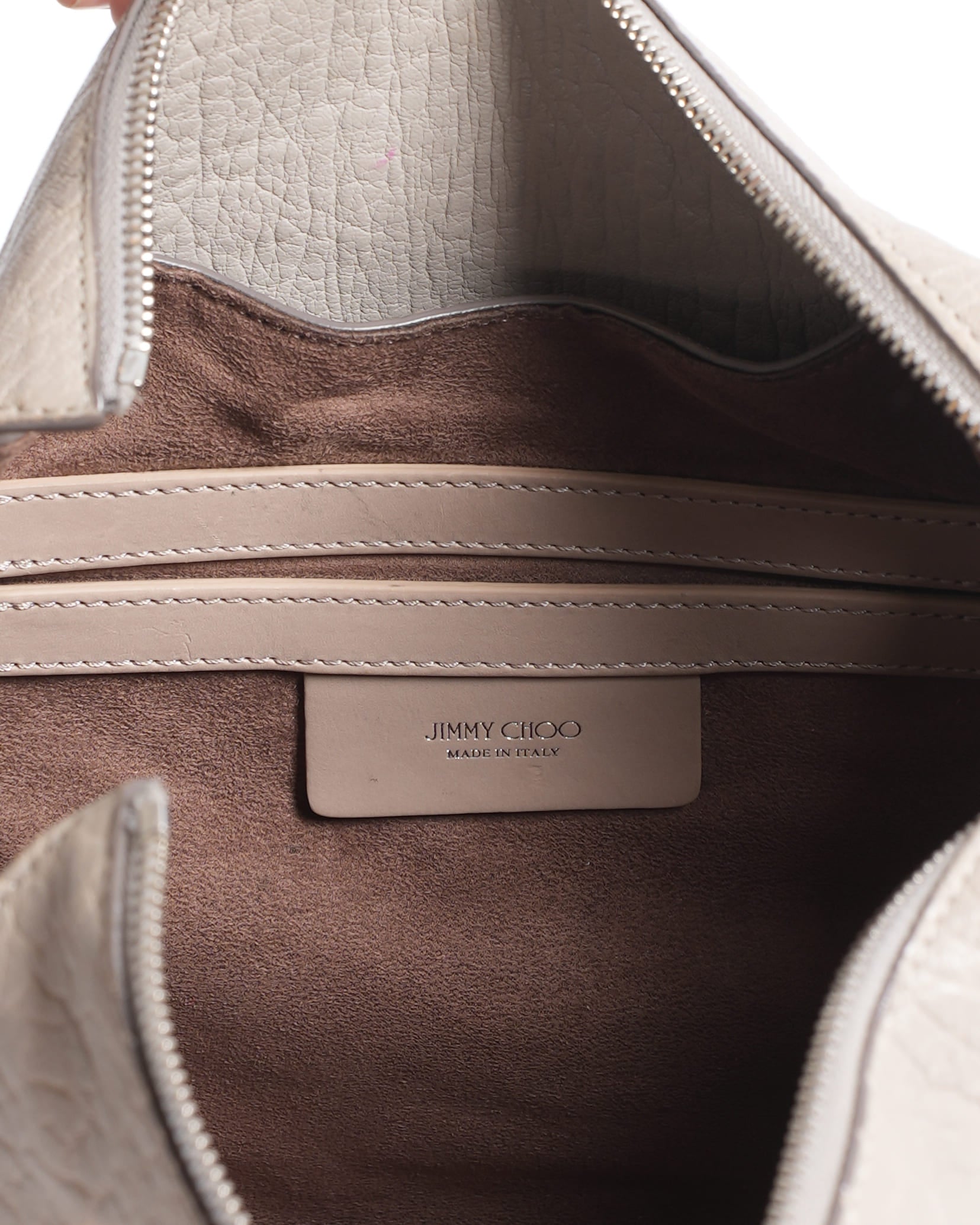 Jimmy Choo Light Grey Leather Handbag With Detachable Straps