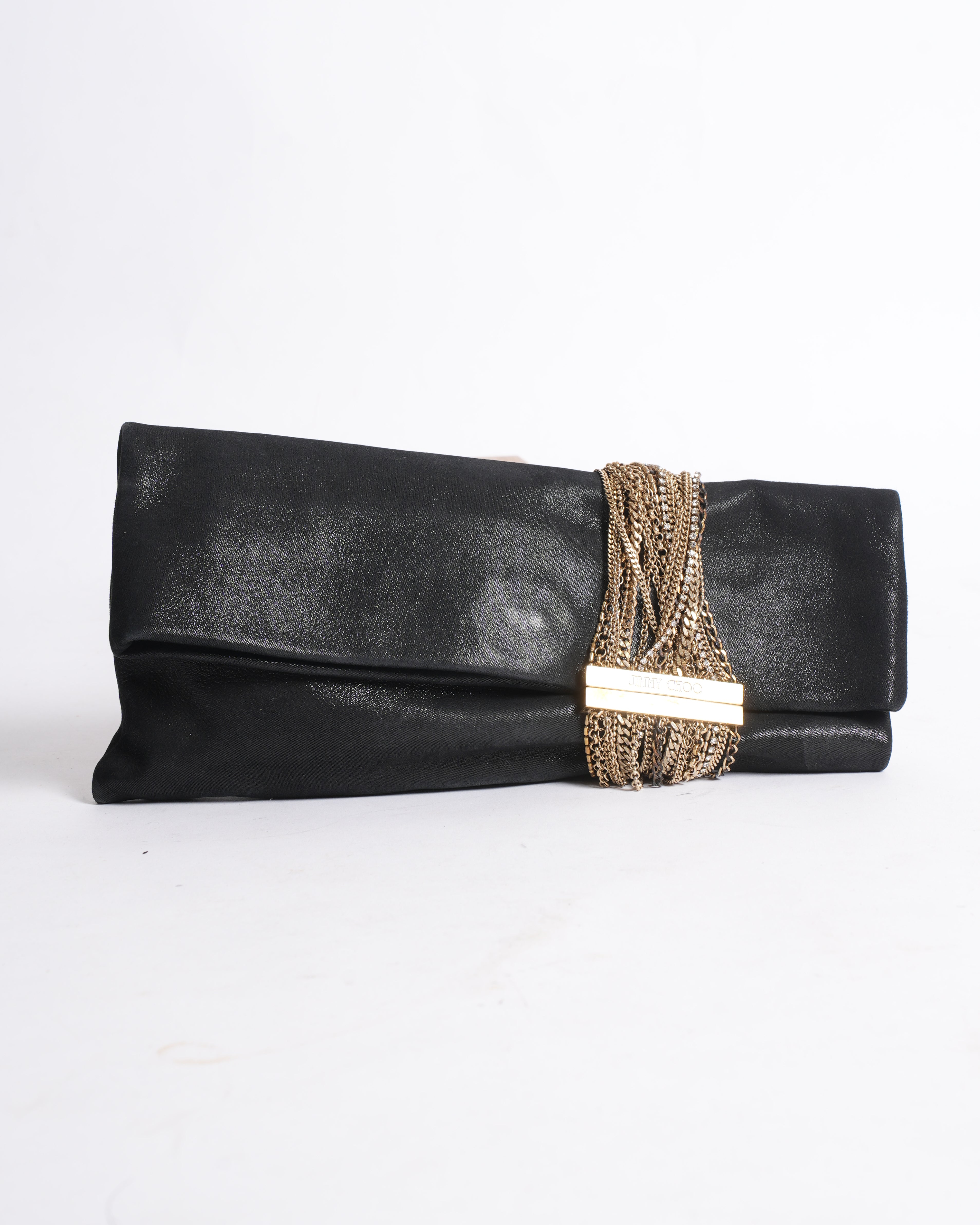 Jimmy choo black hand held clutch