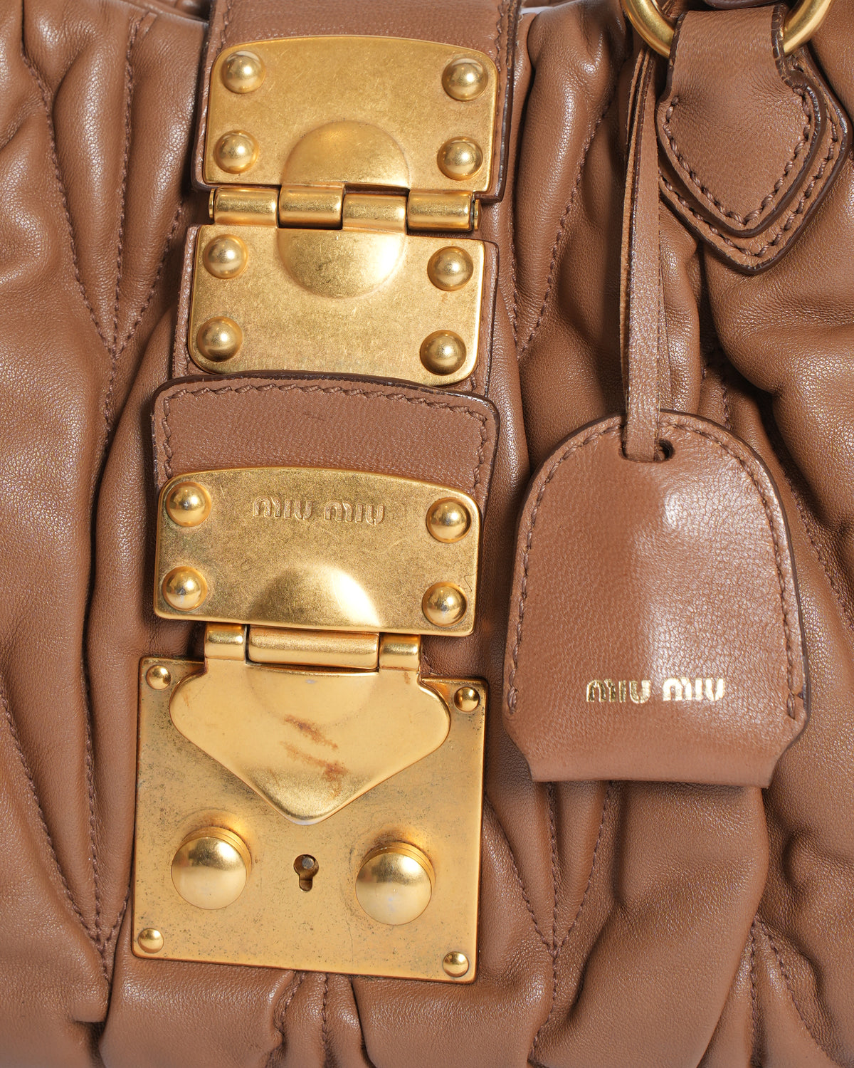 Miu miu matelasse leather satchel