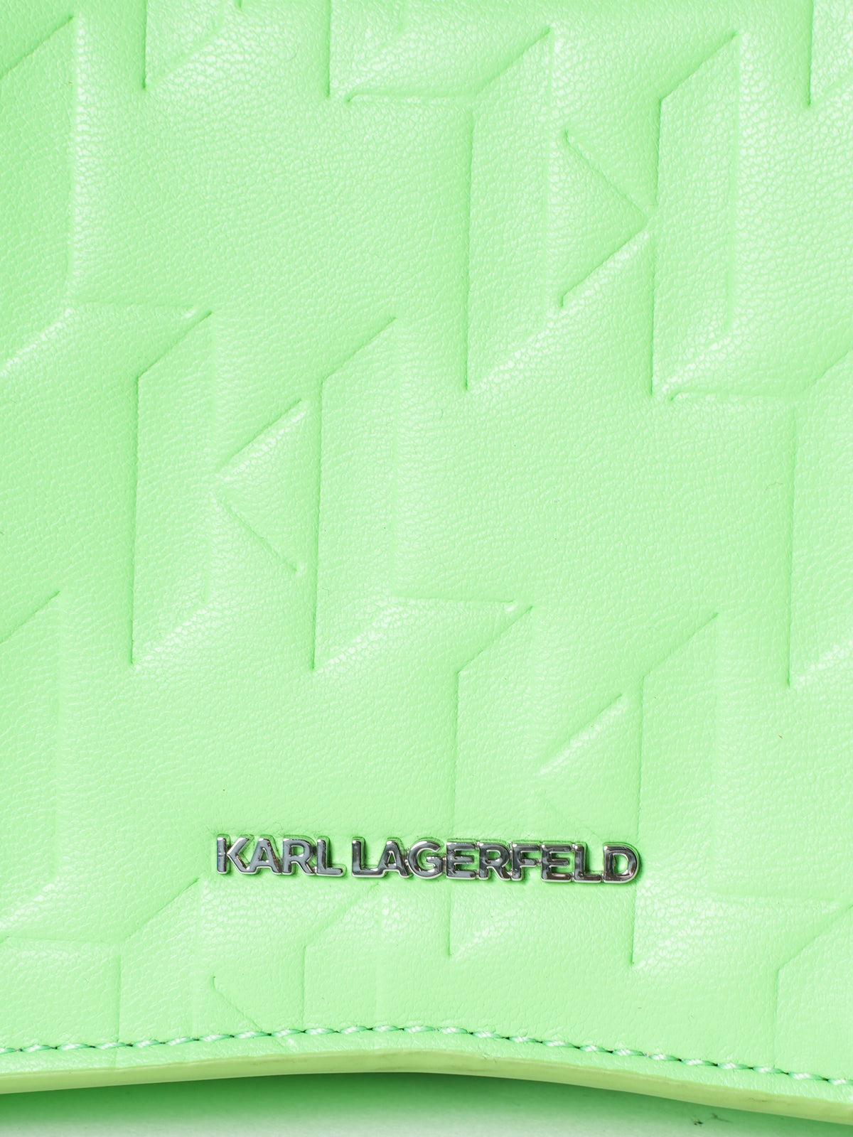 New Karl Lagerfeld Textured Leather Half Moon Shoulder Bag