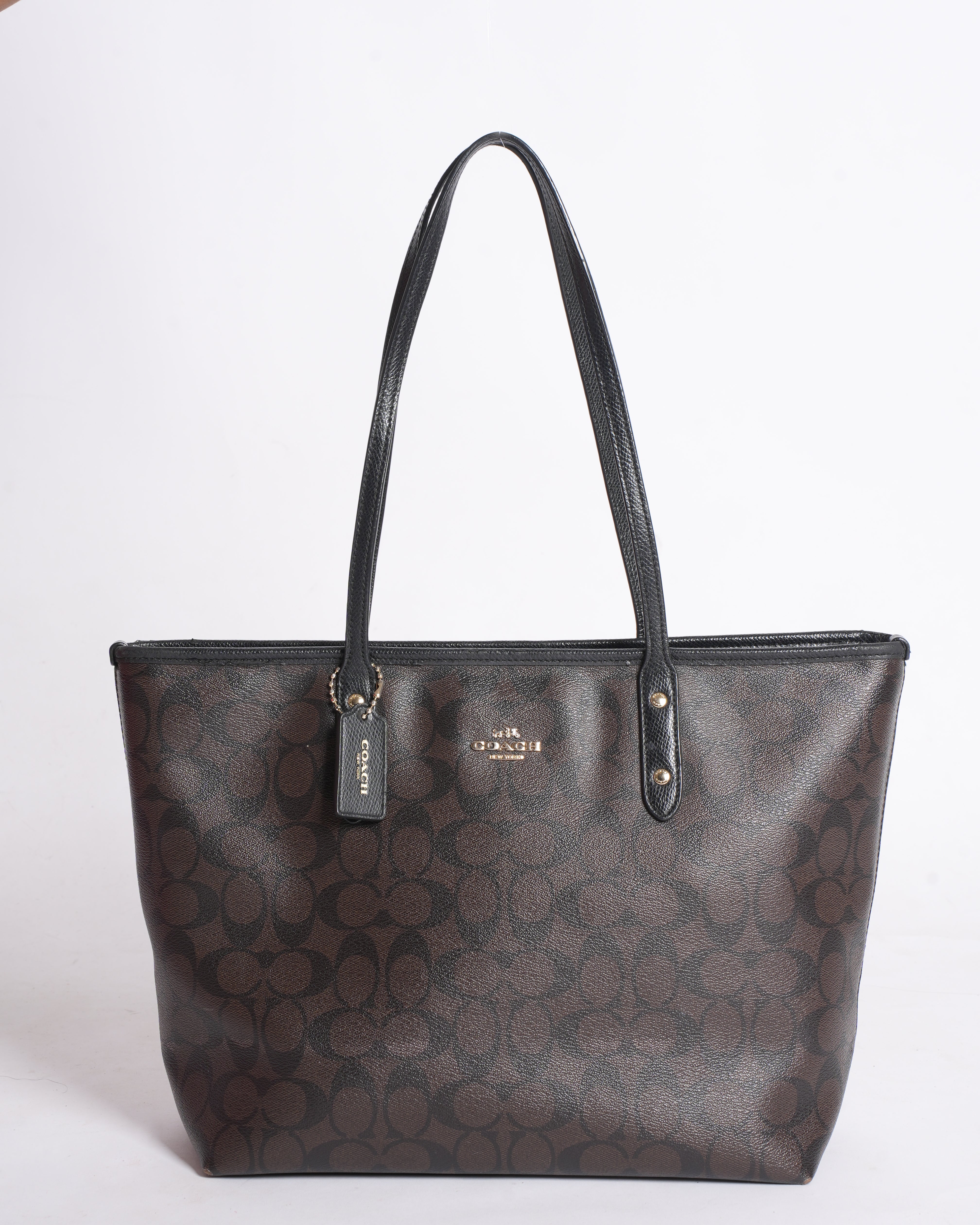 Coach Monogram Tote In Brown