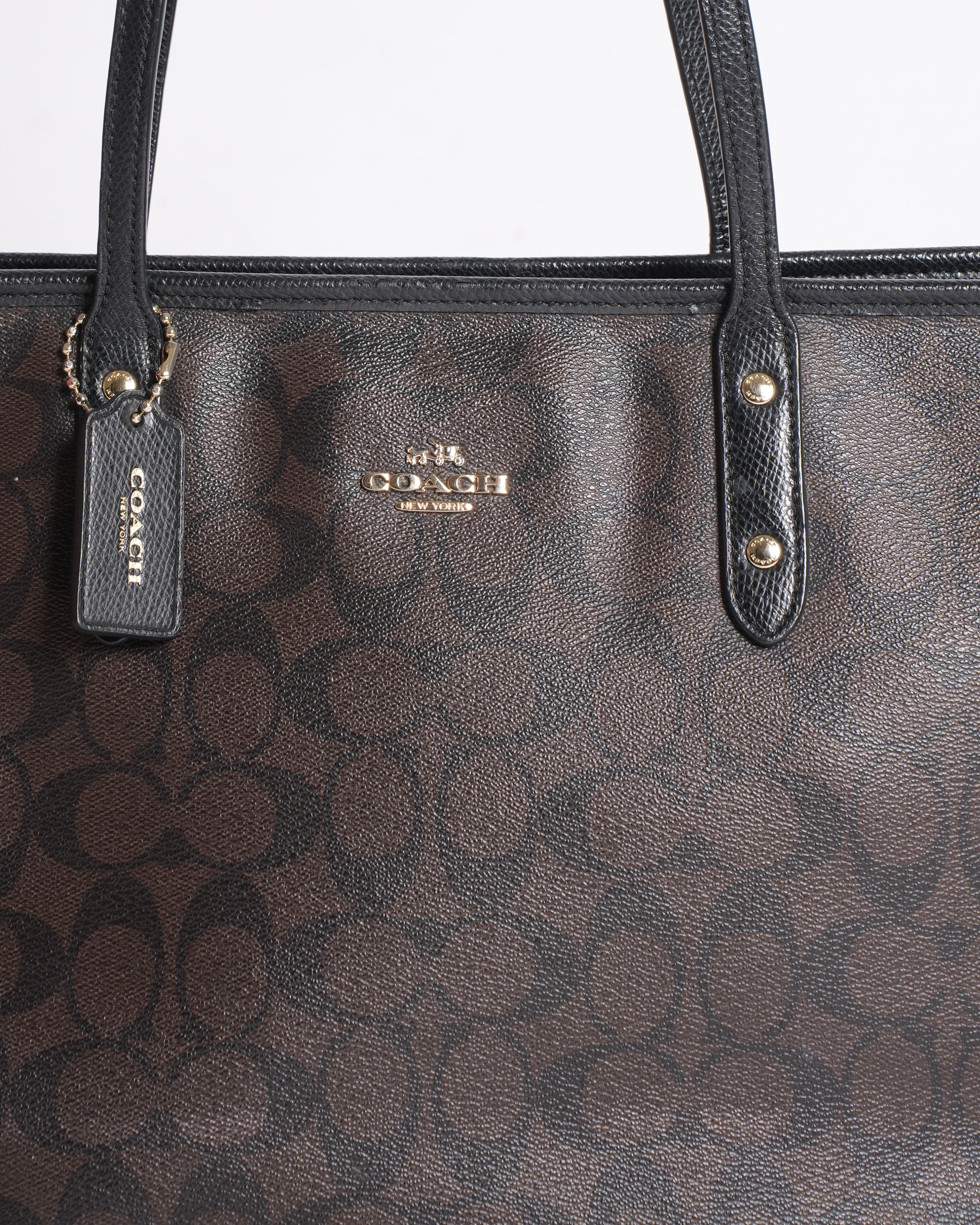 Coach Monogram Tote In Brown