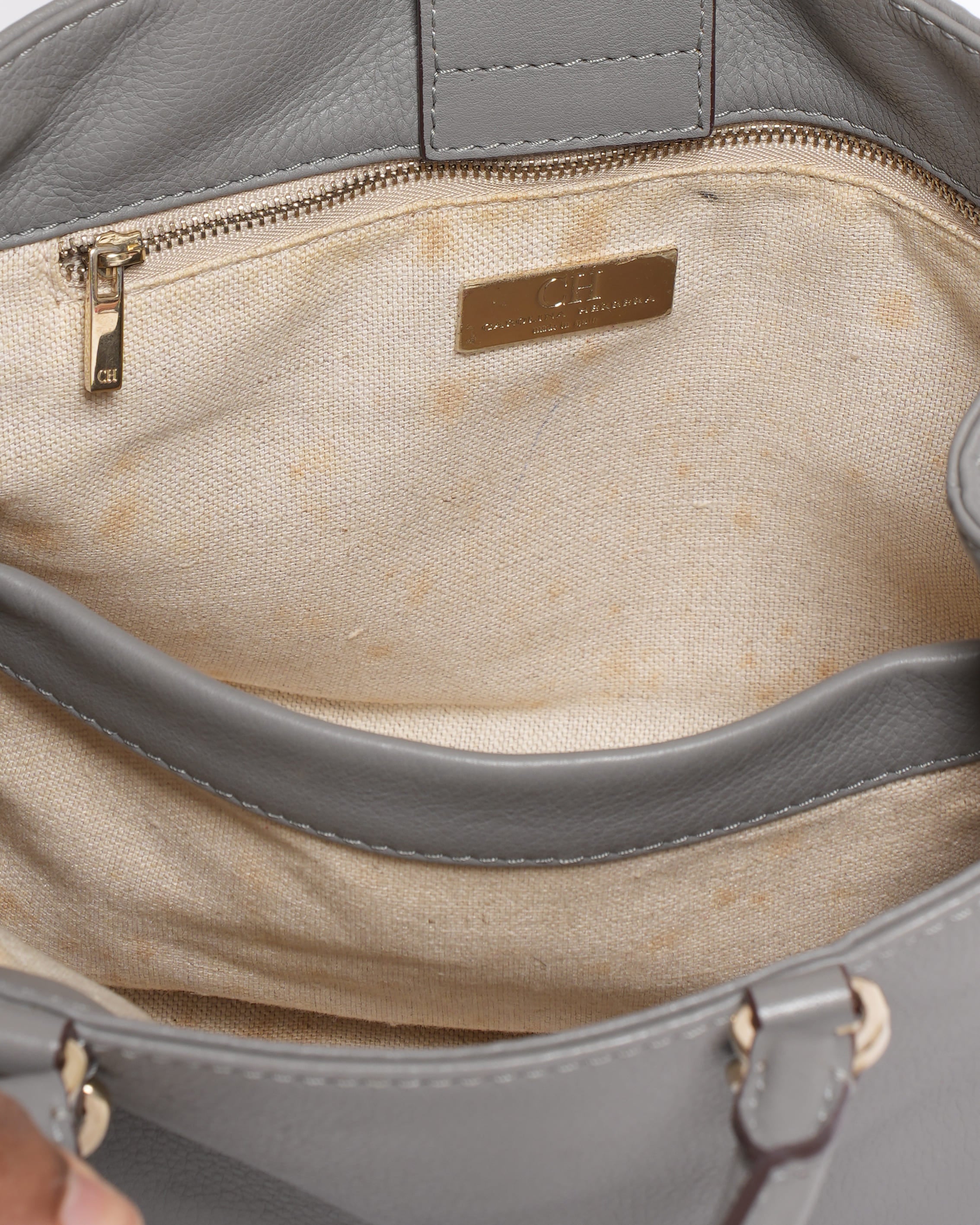 Carolina Herrera Top Handle Small Bag in Grey