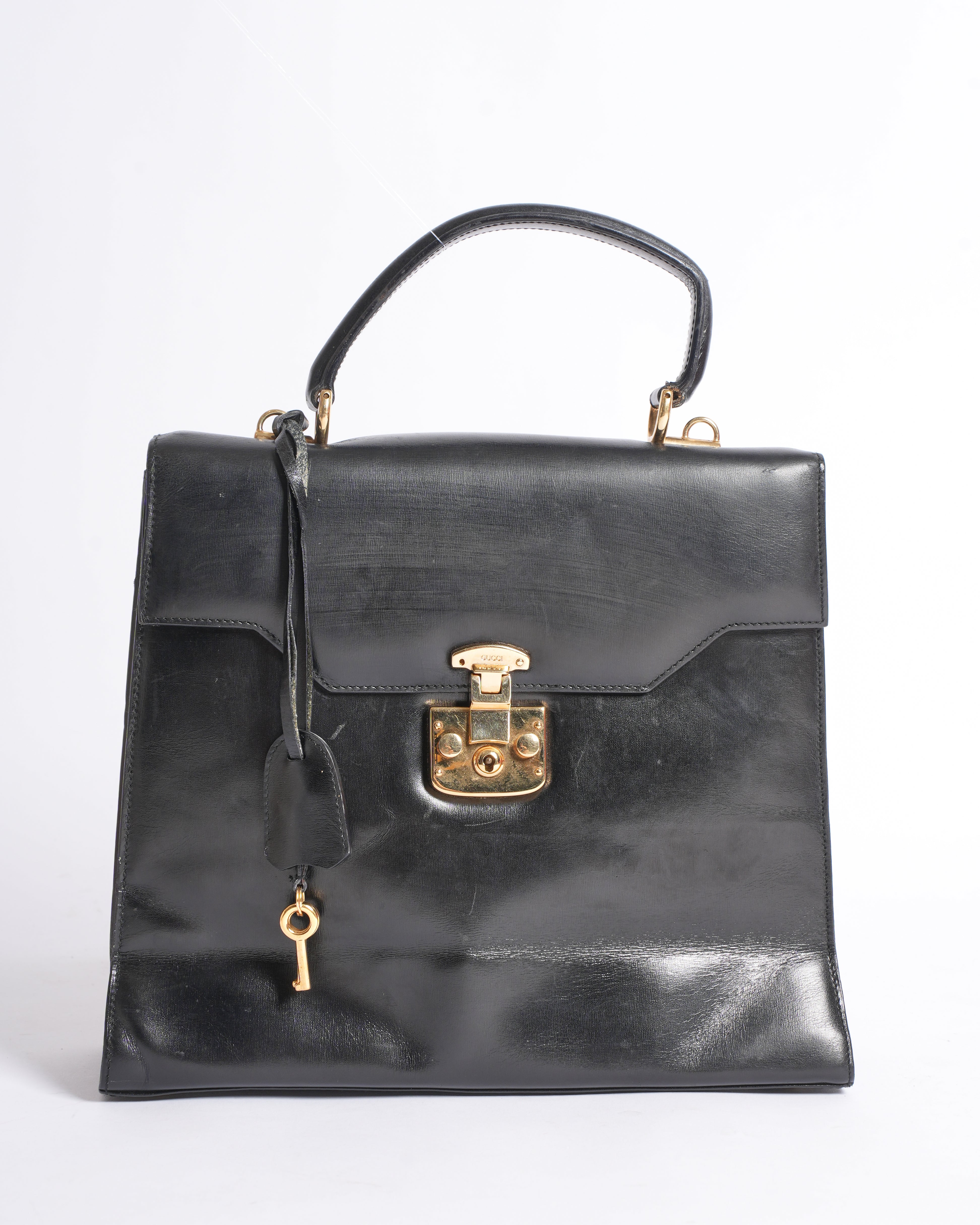 Vintage Gucci Lady Lock Bag in Black