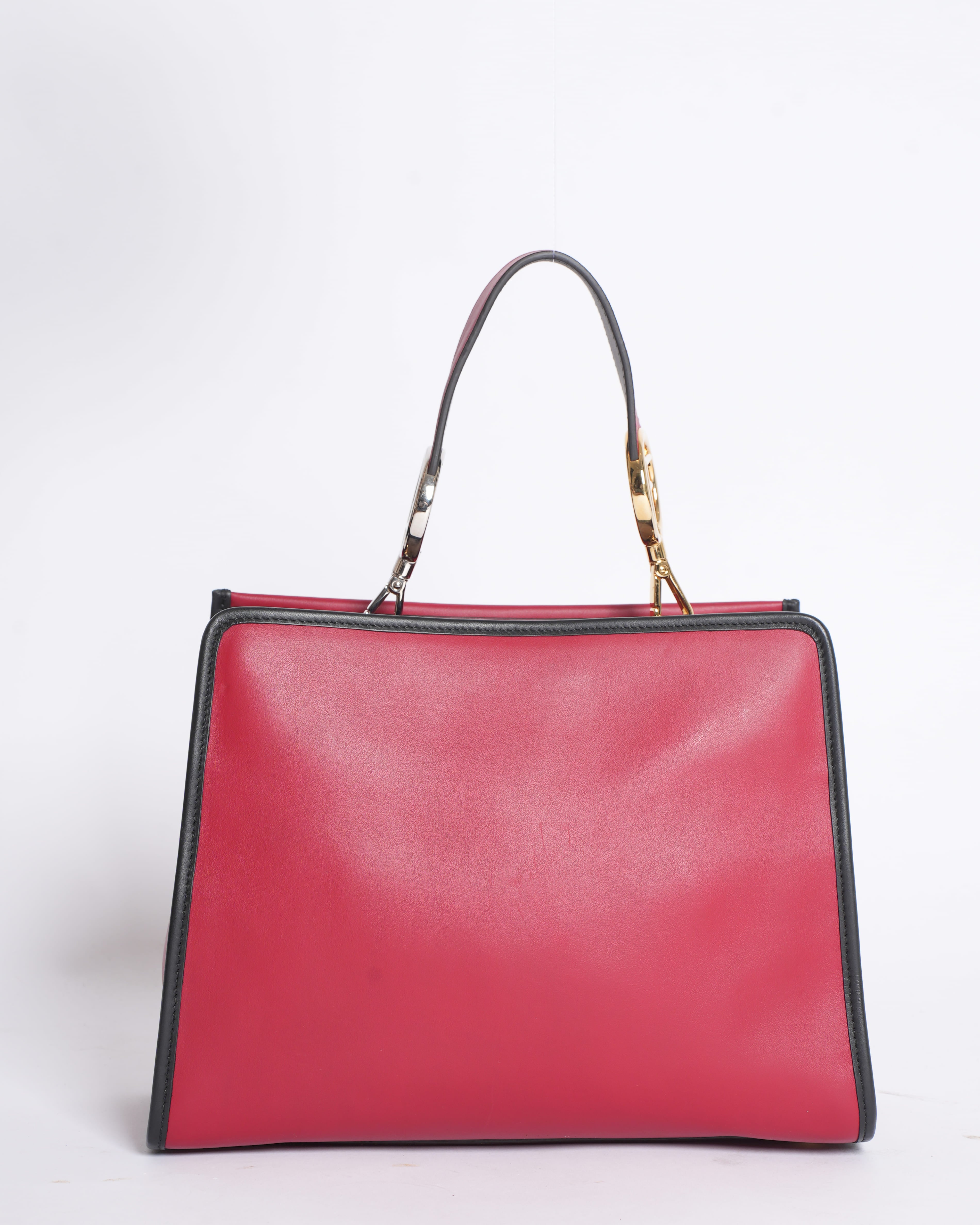 Fendi Red Calfskin Leather Runway Small Bag