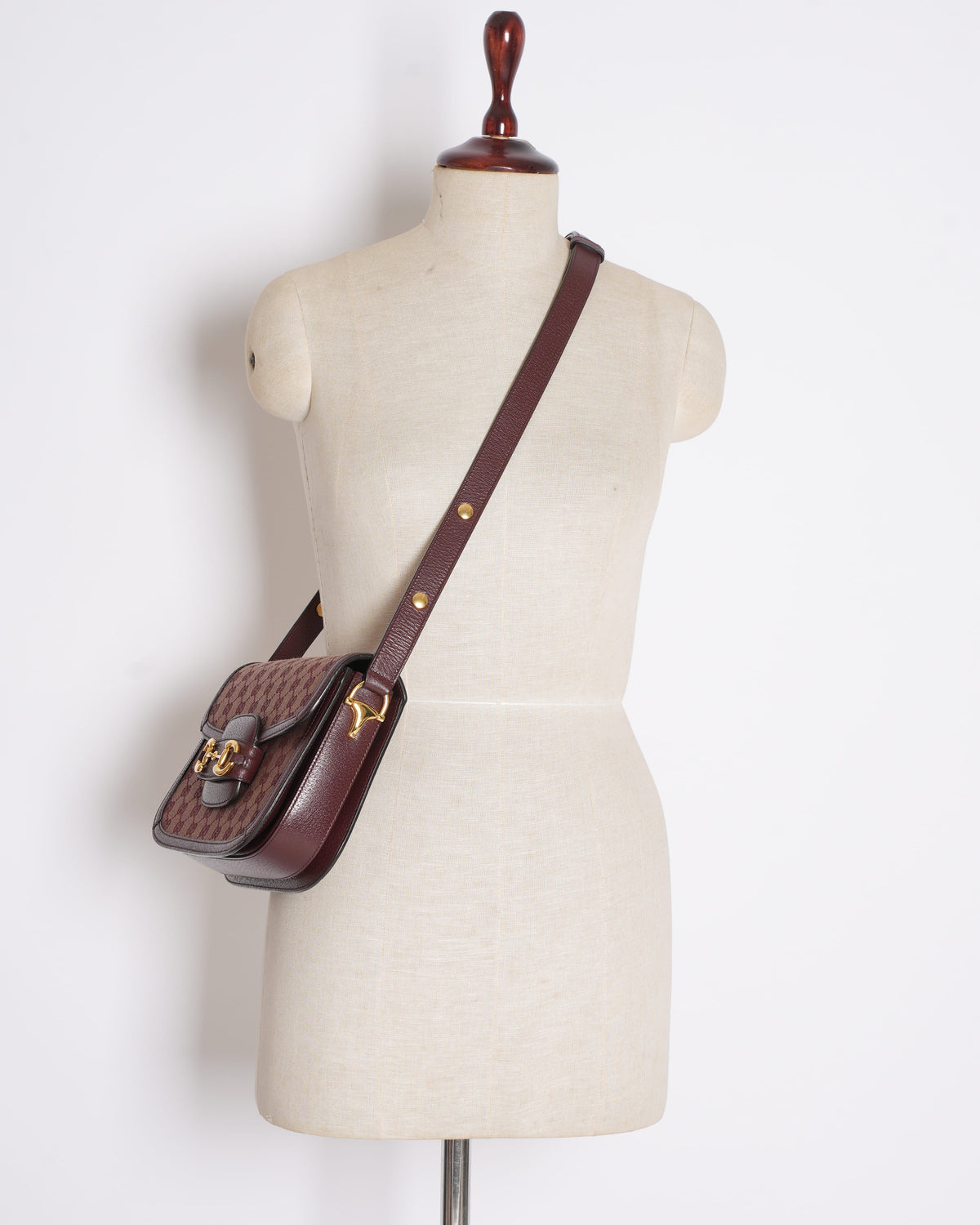 Gucci Horsebit 1955 Small Shoulder Bag In Canvas & Leather