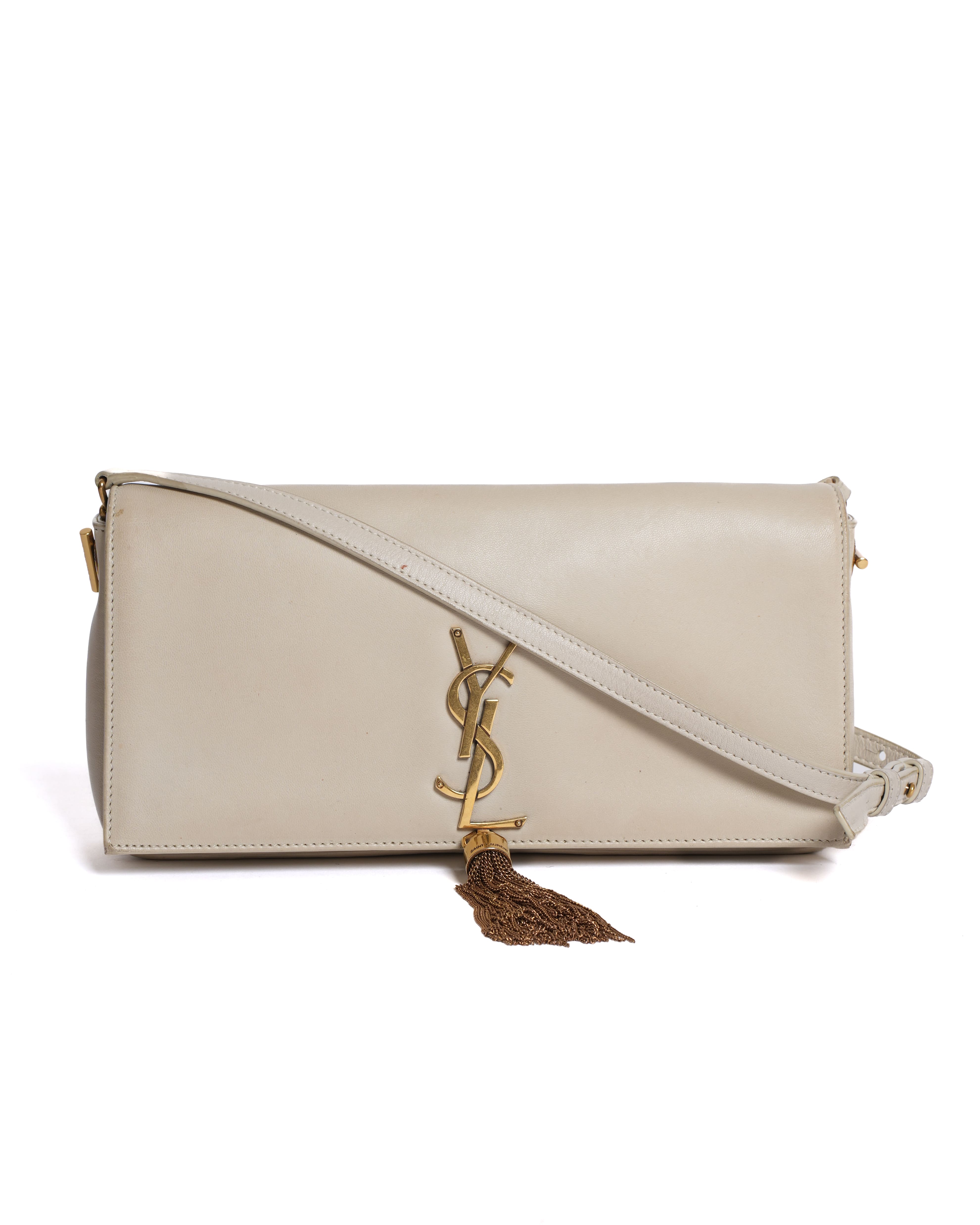 Saint Laurent Kate Crossbody in White