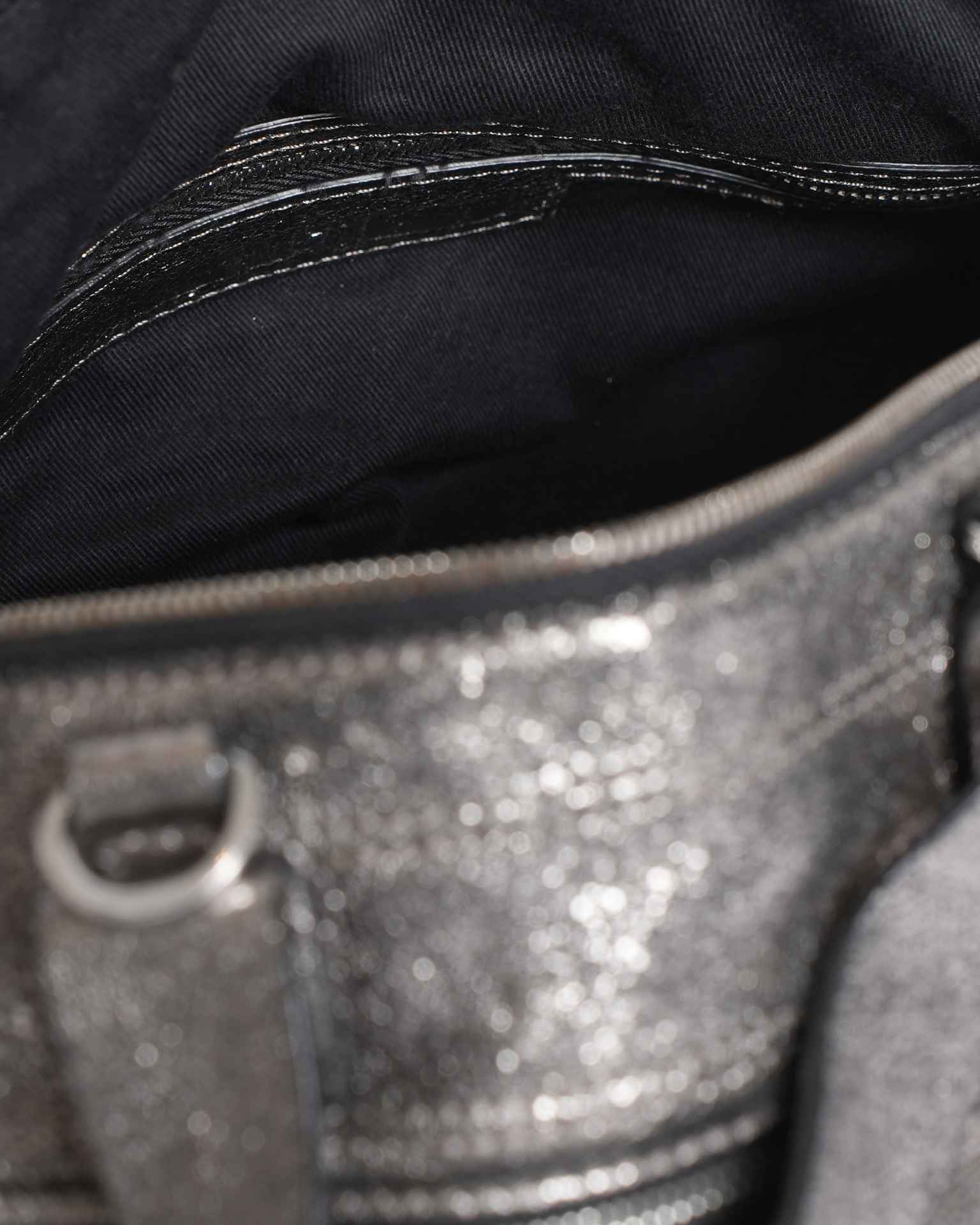 Alexander McQueen holdall bowling bag in metallic silver