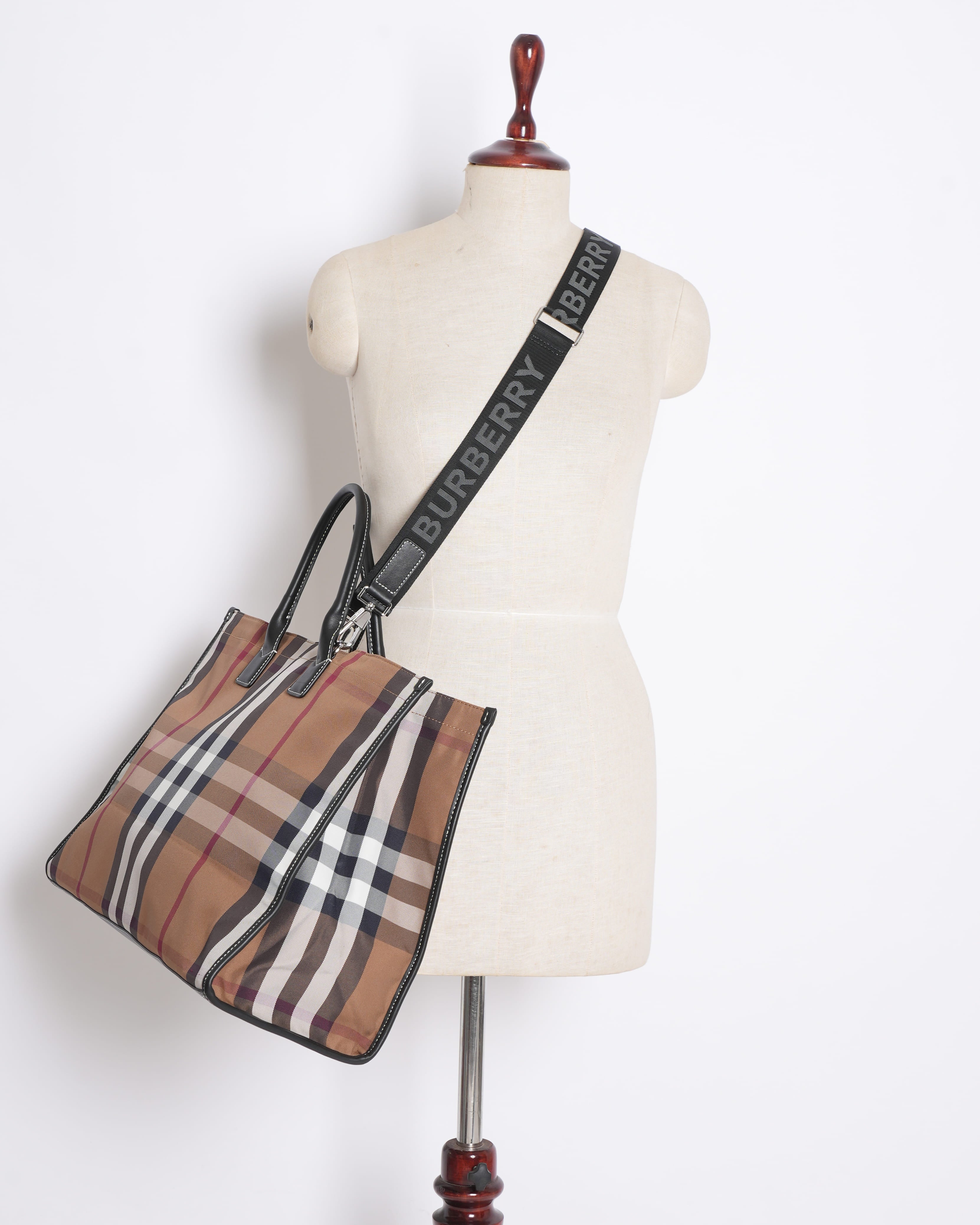 Burberry Beige Check Denny Tote