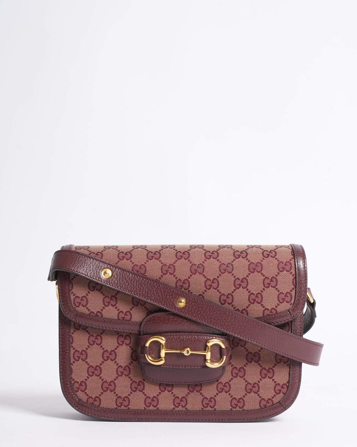 Gucci Horsebit 1955 Small Shoulder Bag In Canvas & Leather