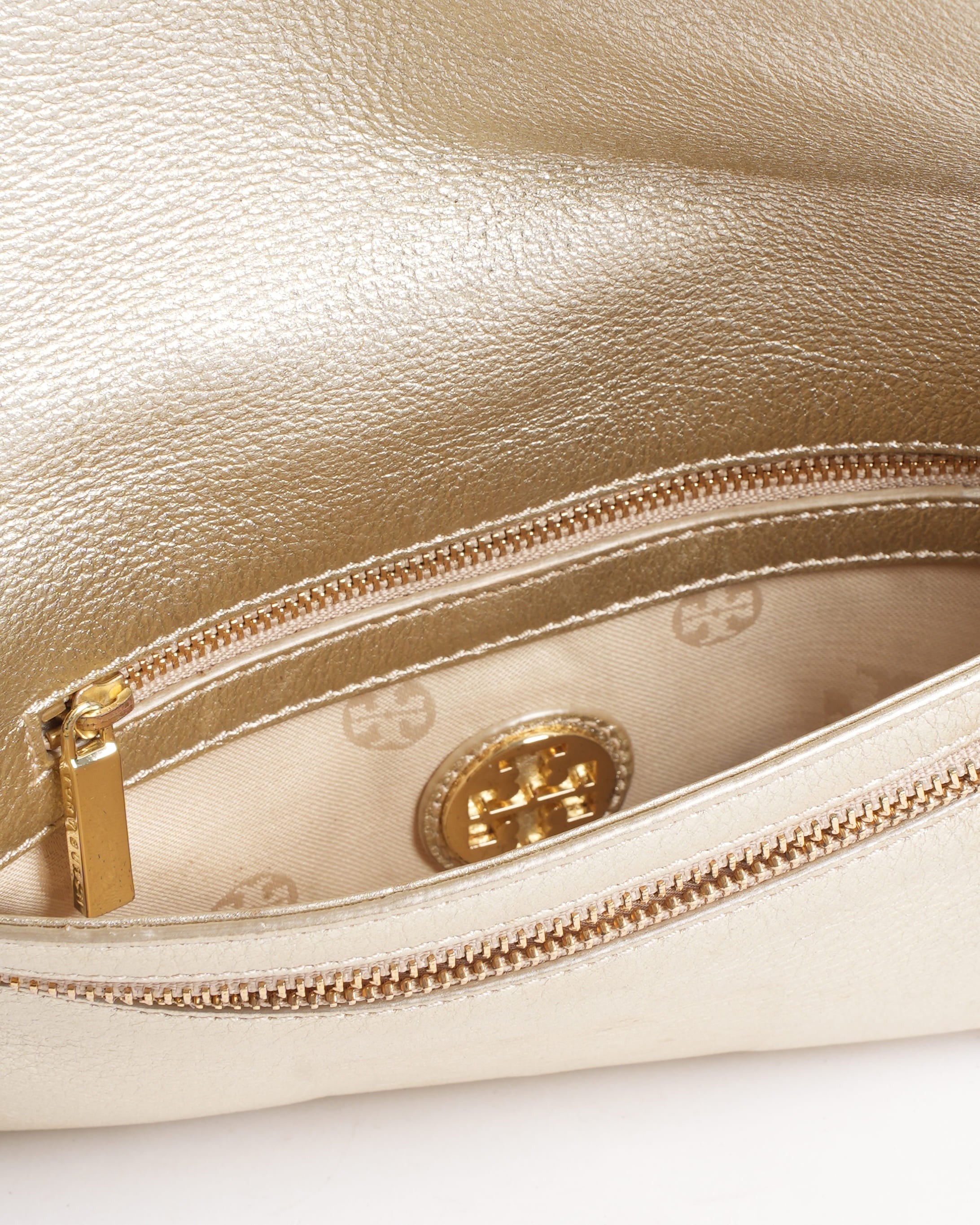 Tory Burch Britten Metallic Gold Crossbody Bag