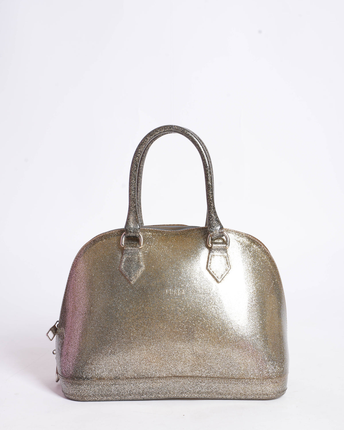 Furla Gold Glitter Rubber Candy Satchel