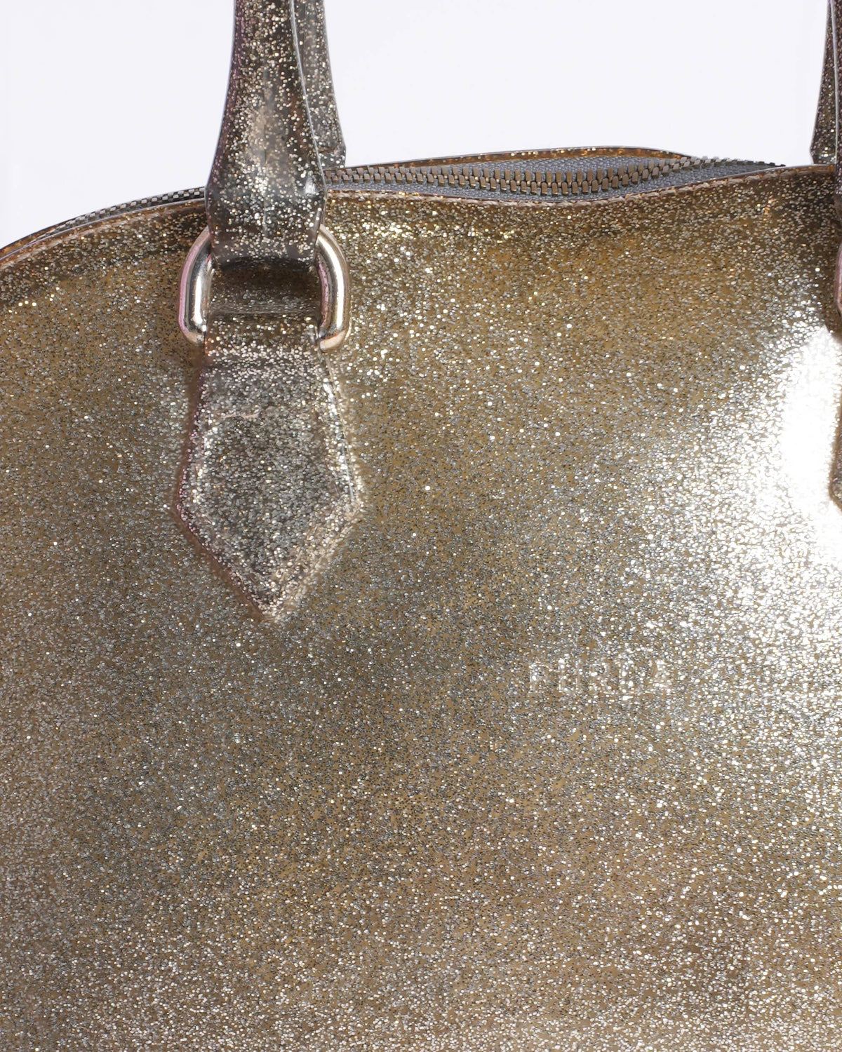 Furla Gold Glitter Rubber Candy Satchel