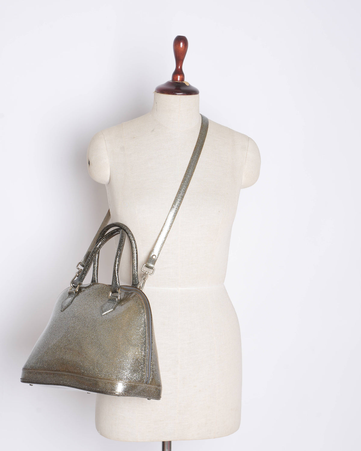 Furla Gold Glitter Rubber Candy Satchel
