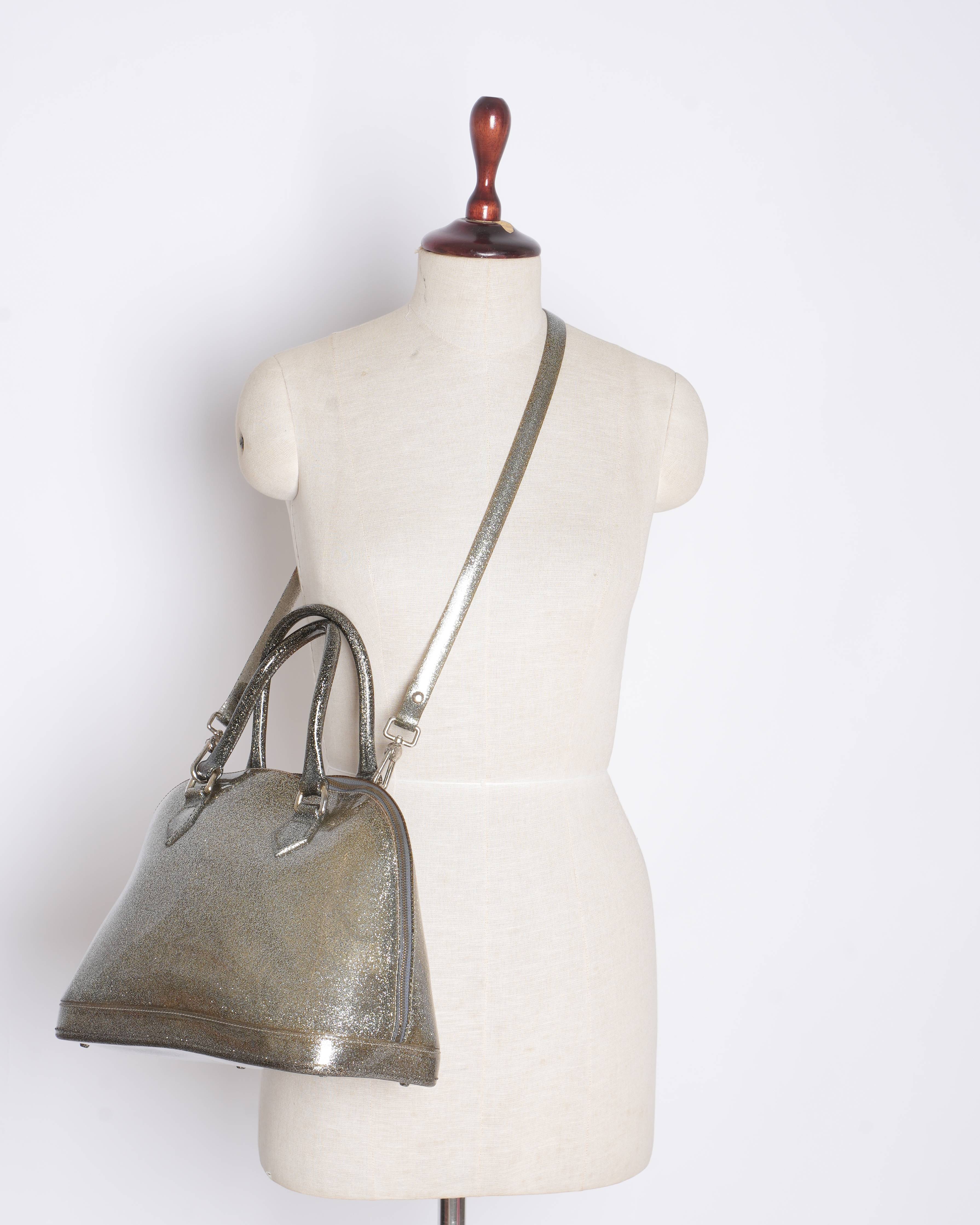 Furla Gold Glitter Rubber Candy Satchel