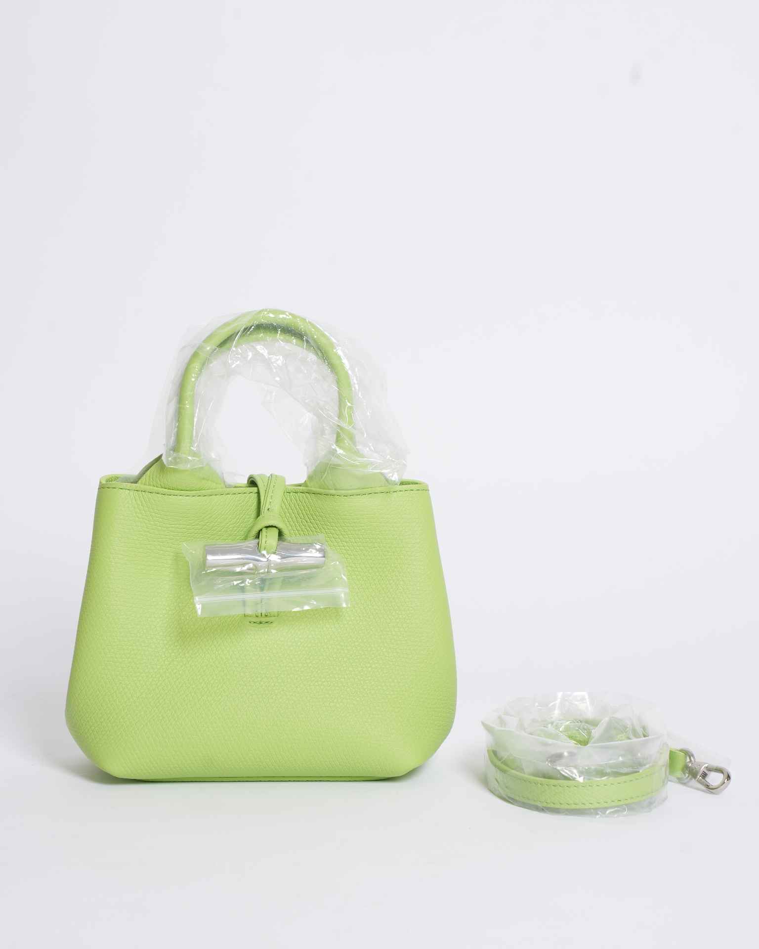 New Longchamp Le Roseau XS Handbag In Light Green