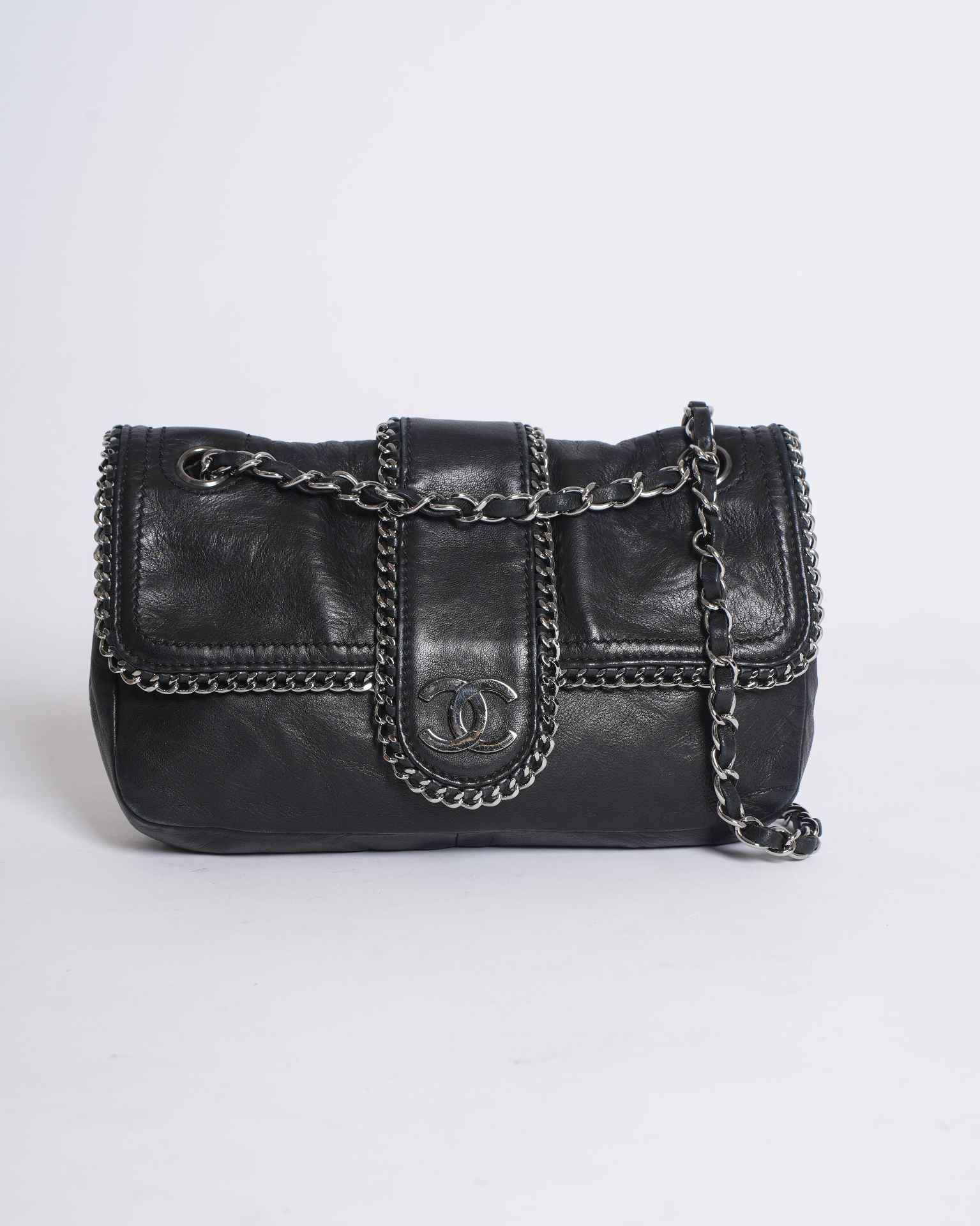 Chanel Black Lambskin Madison Chain Me Flap Bag