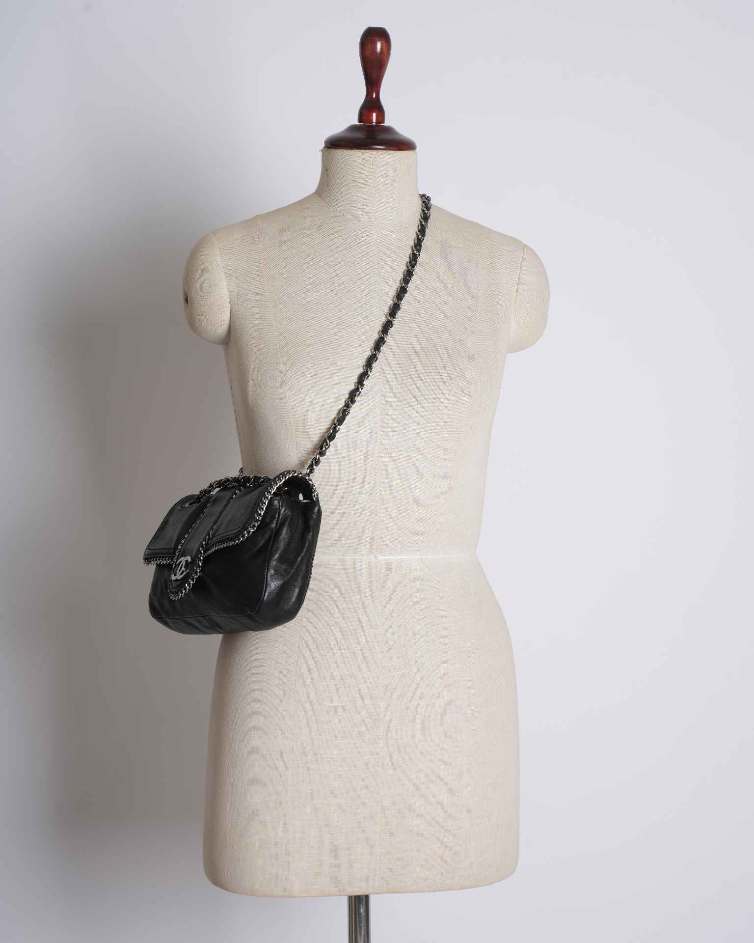 Chanel Black Lambskin Madison Chain Me Flap Bag