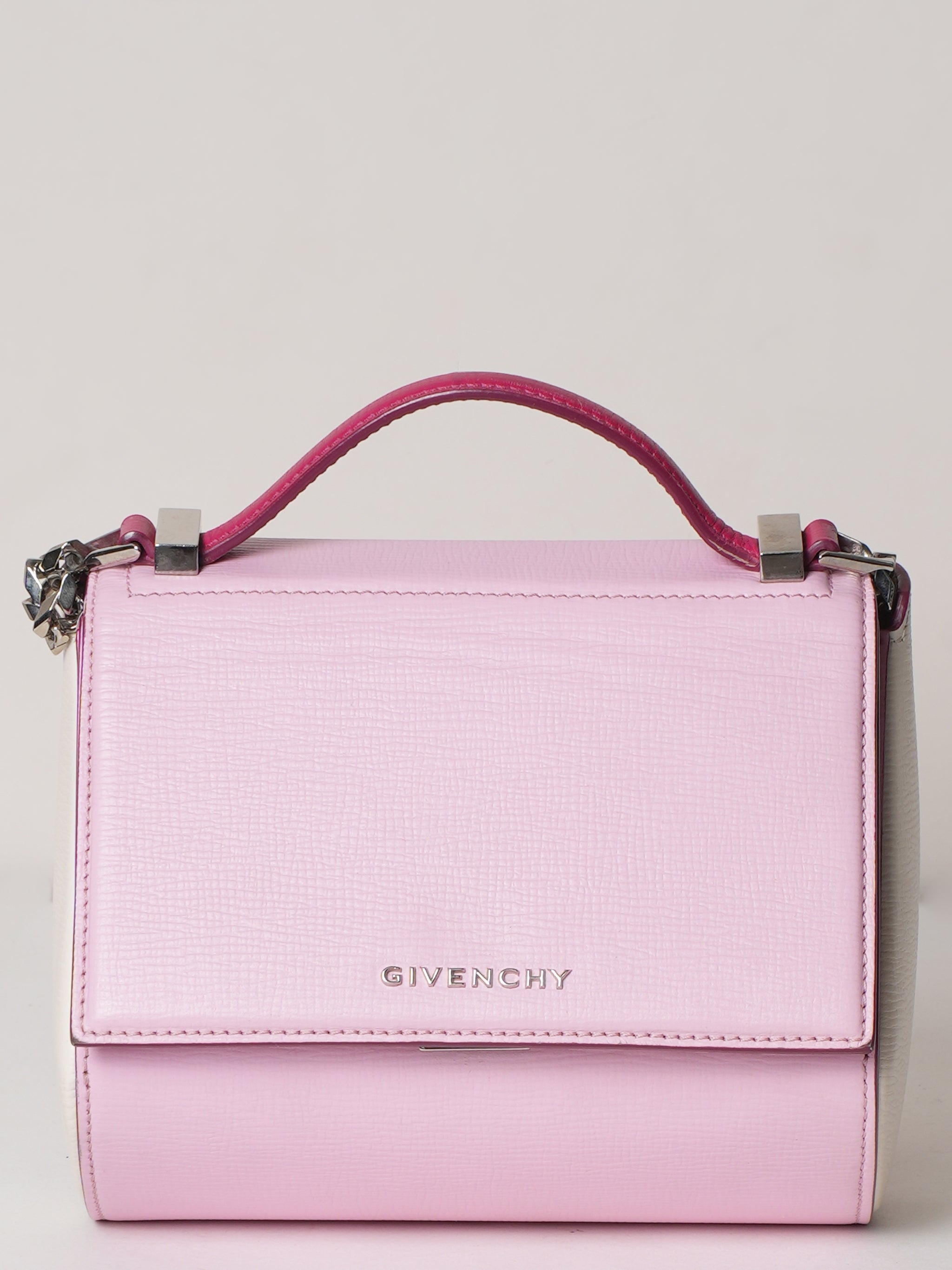 Givenchy Pink Calfskin Pandora Box Chain Crossbody Bag