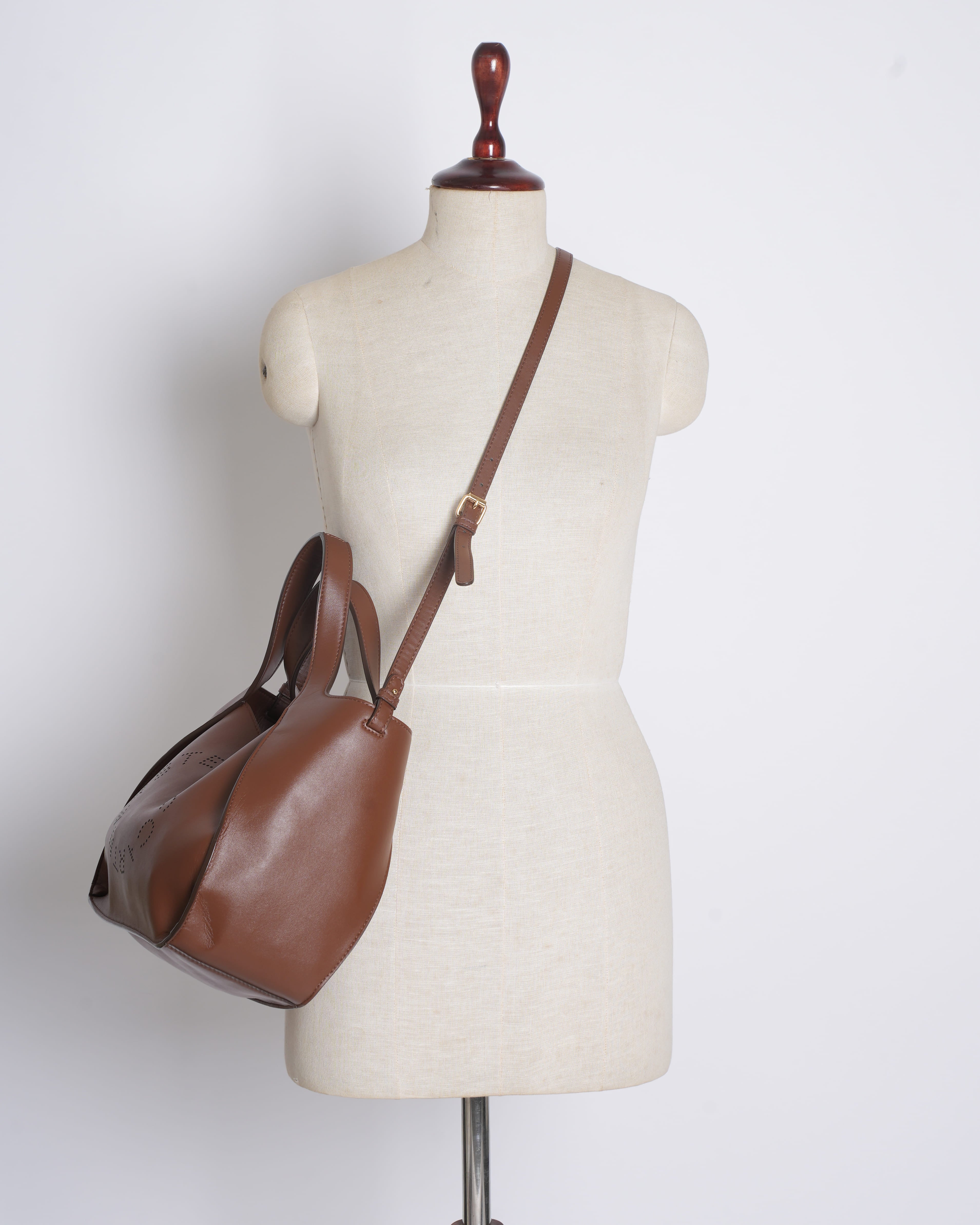 Stella McCartney Logo Tote Bag in Brown