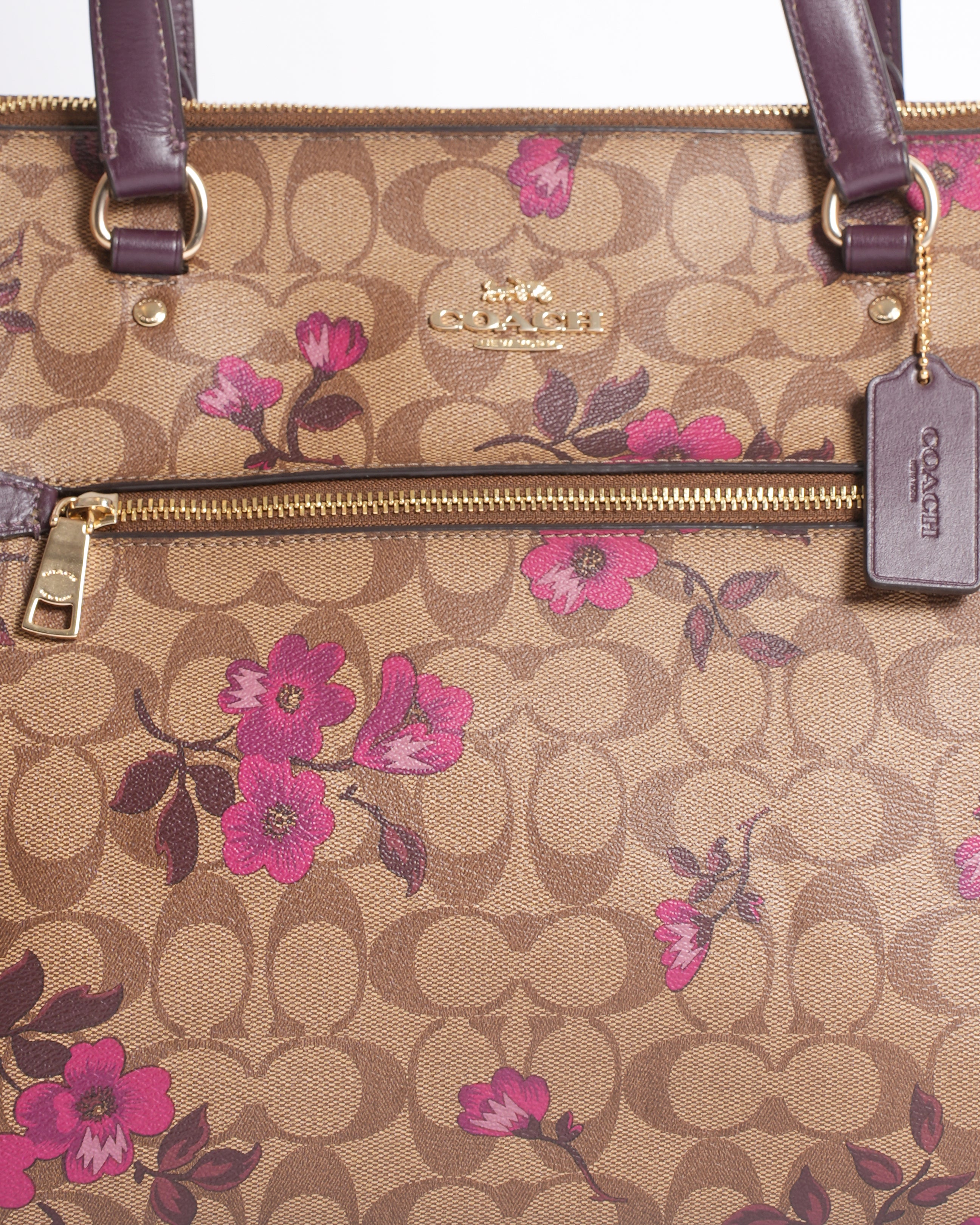 Coach gallery tote in signature canvas with victorian floral print