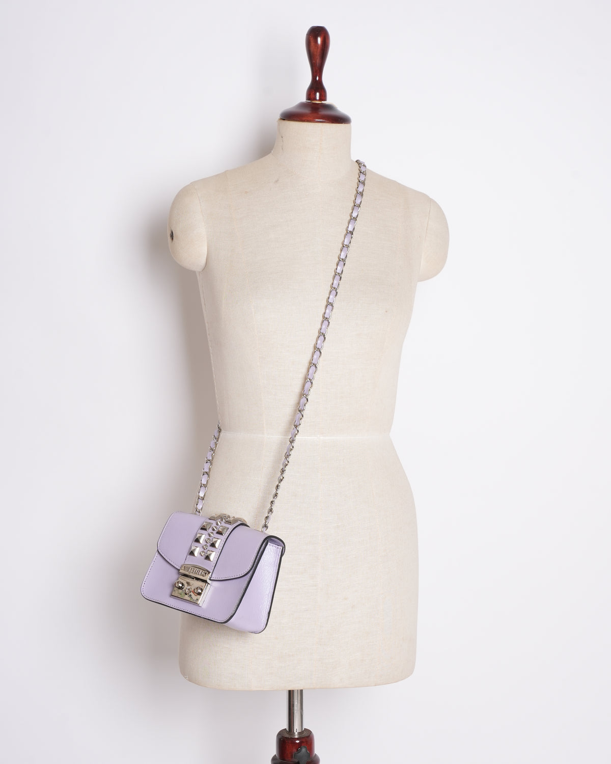 Valentino By Mario Valentino Paulette Studded Leather Crossbody Bag In Lilac