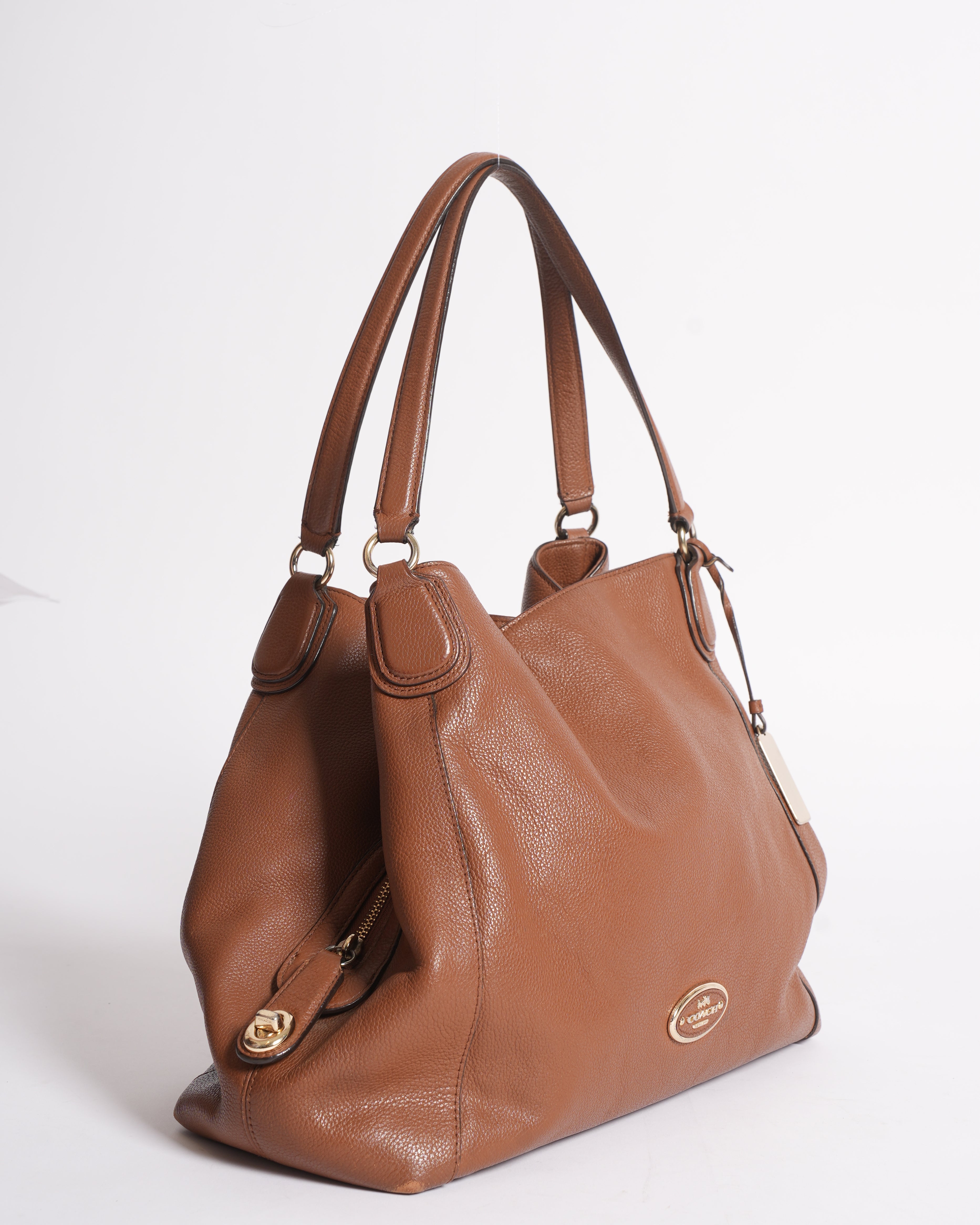 Coach brown leather eddie shoulder bag