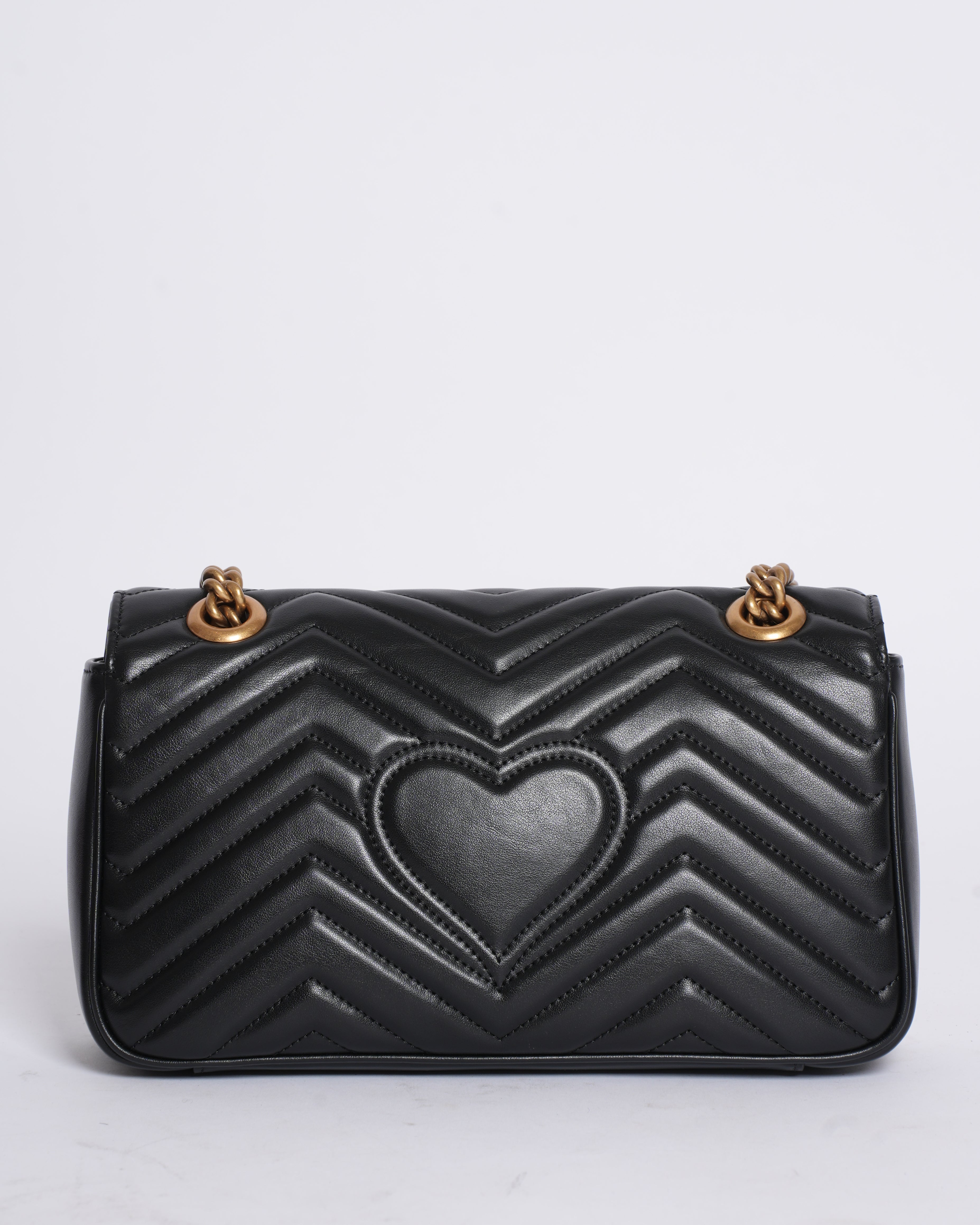 Gucci Marmont GG Medium Black Leather Crossbody