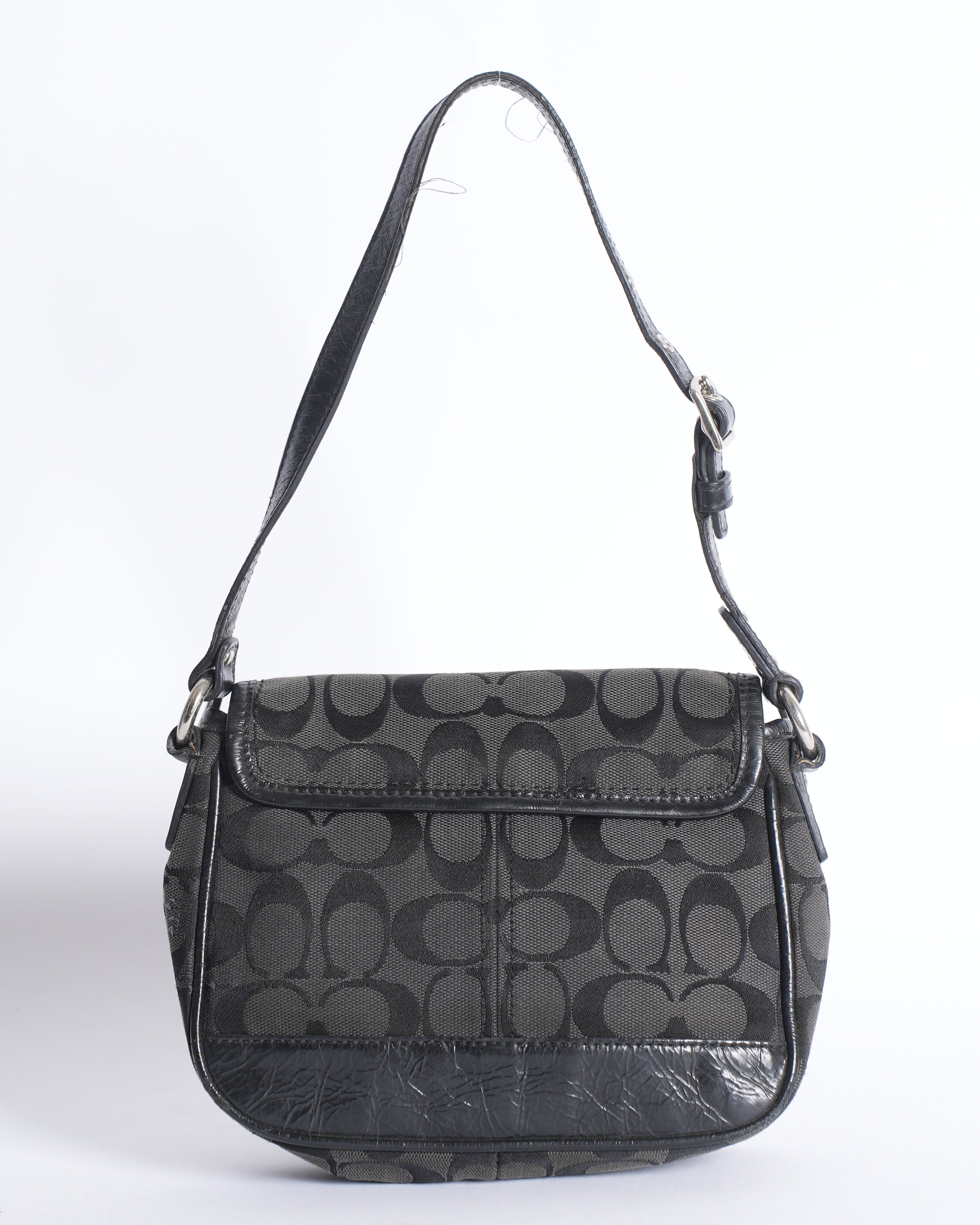 Coach Canvas Shoulder Bag In Black