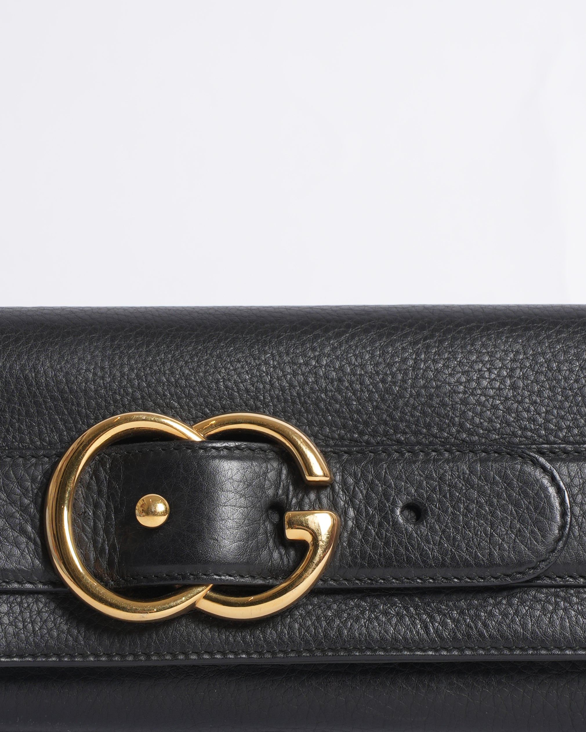 GUCCI BLACK LEATHER CLUTCH BAG