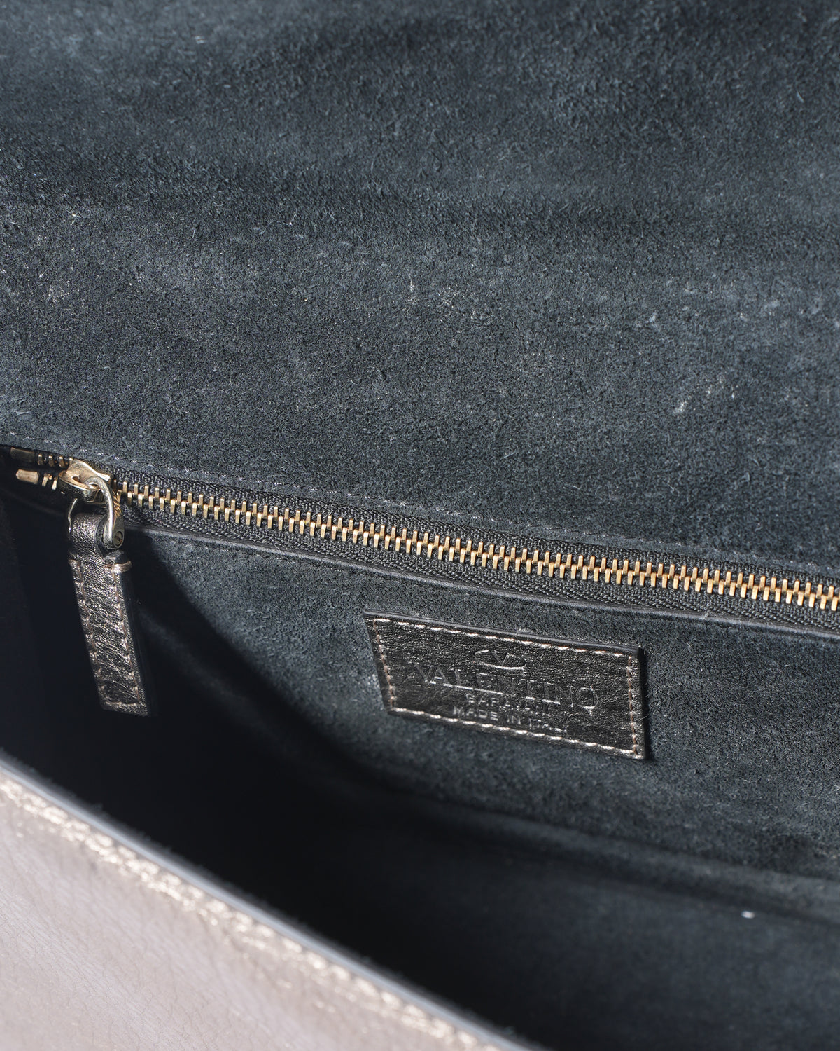 Valentino Metallic Leather Rockstud Glam Lock Flap Bag