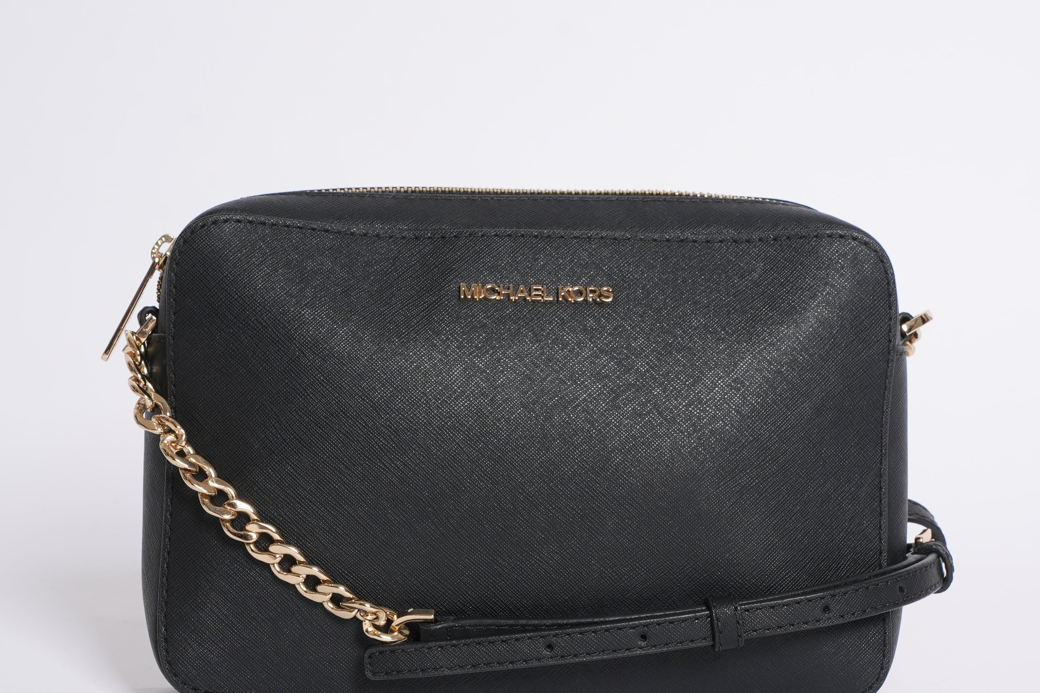 Michael Kors Black Jet Set Leather Crossbody Bag