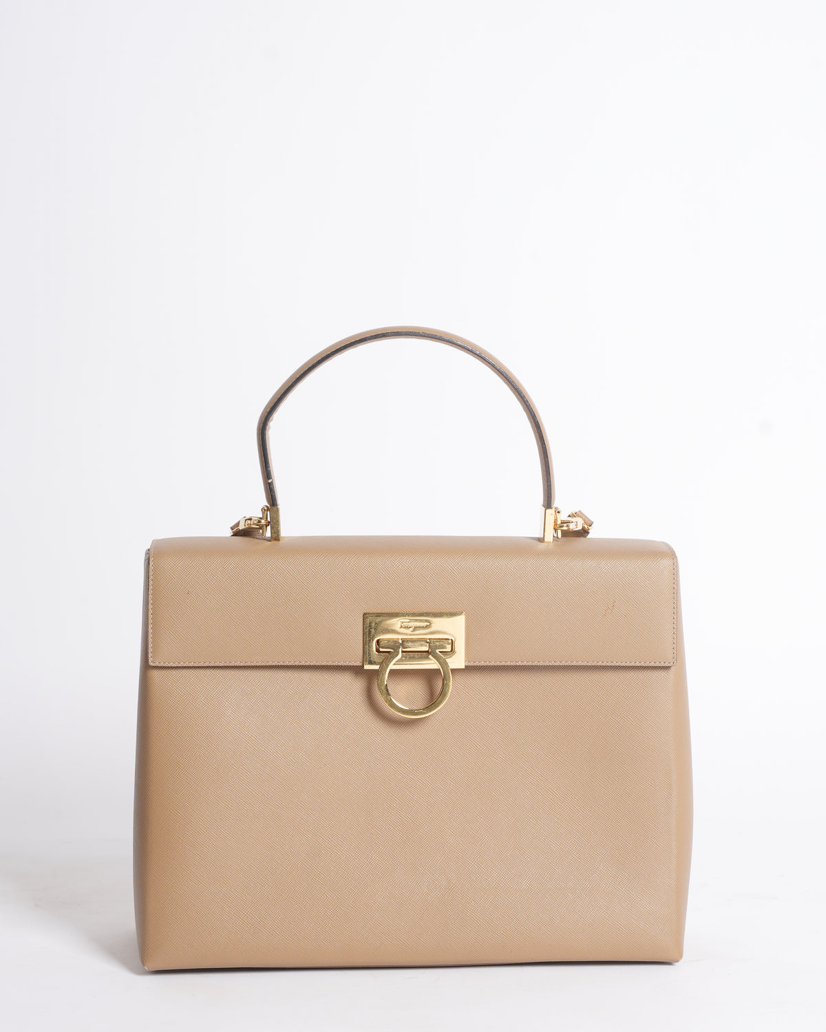 Salvatore Ferragamo nude omega logo handbag