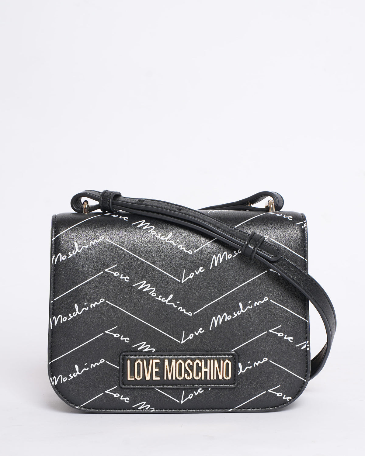 New Love Moschino Monogram Logo Crossbody Bag in Black