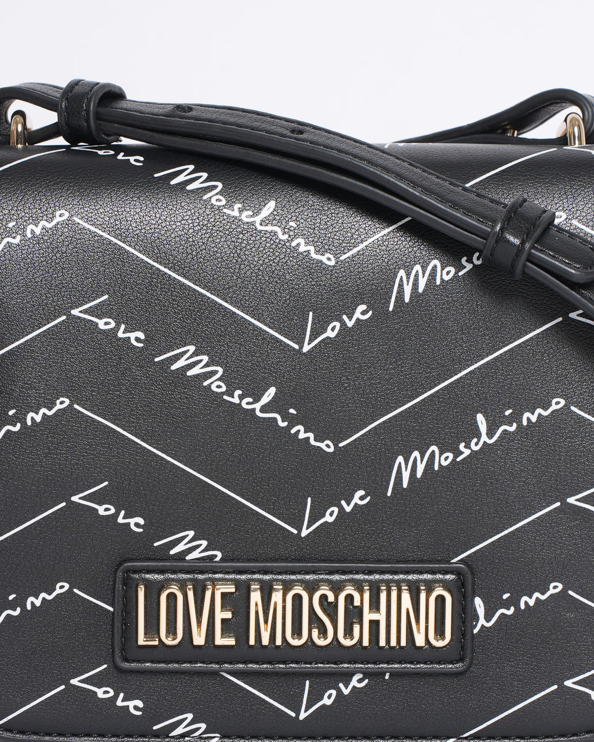 New Love Moschino Monogram Logo Crossbody Bag in Black