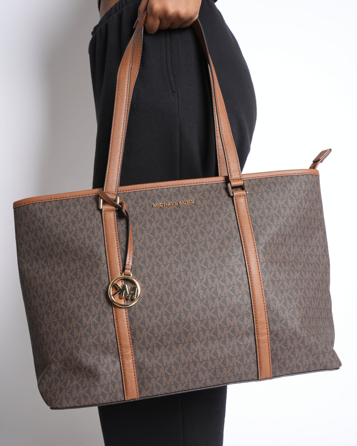 Michael Kors Monogram Tote Bag in Brown