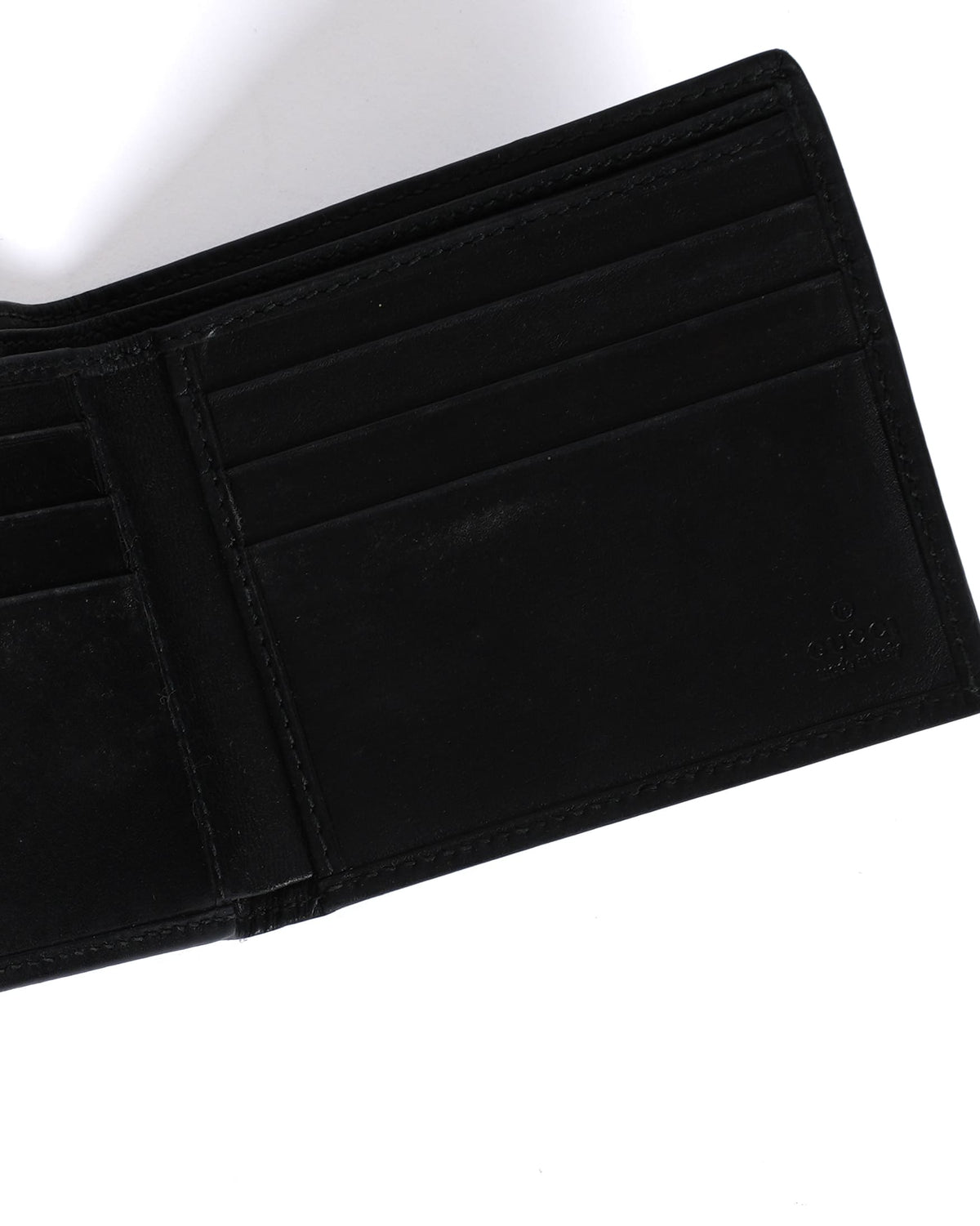 Gucci Black Leather Interlocking G Bi-Fold Wallet