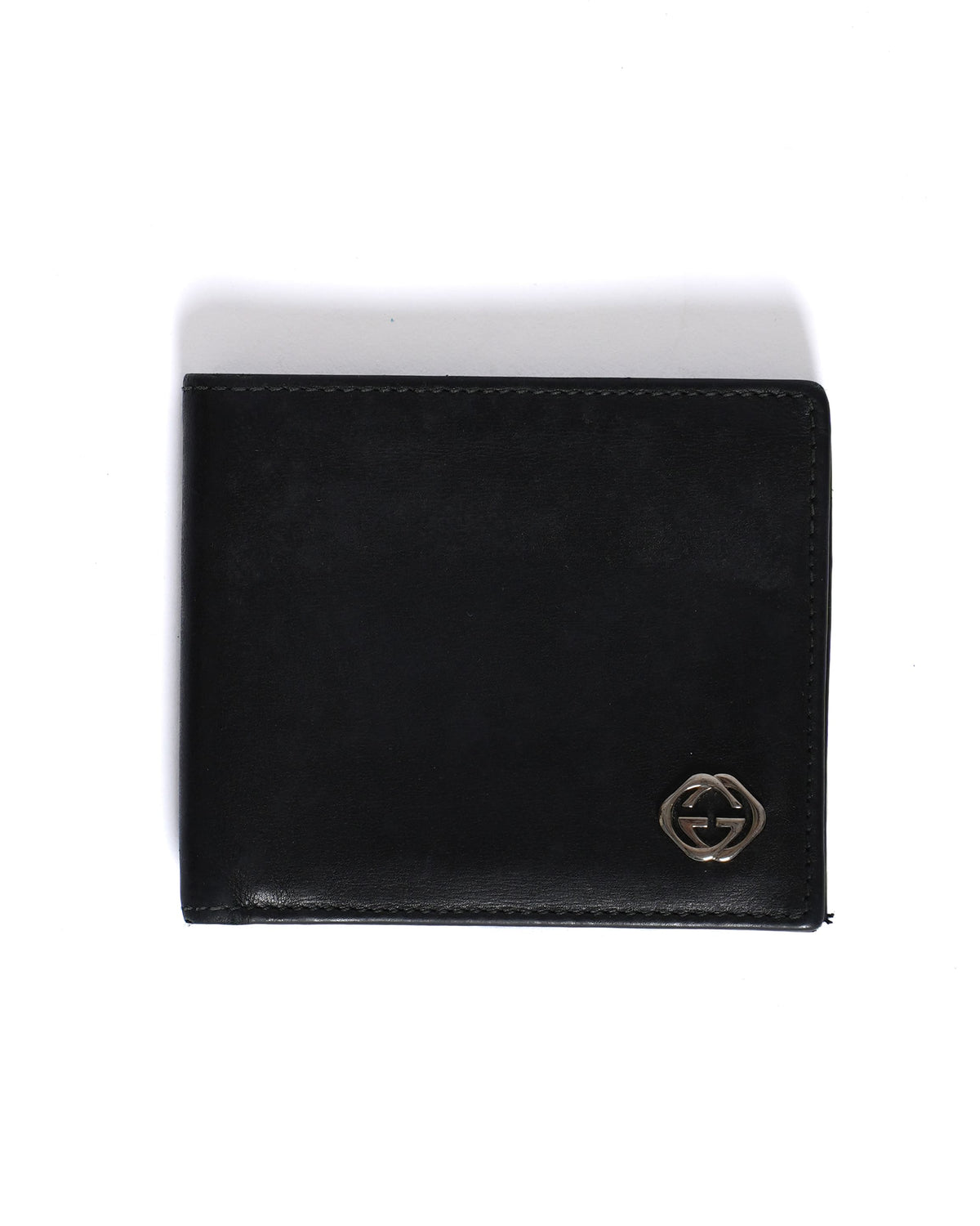 Gucci Black Leather Interlocking G Bi-Fold Wallet