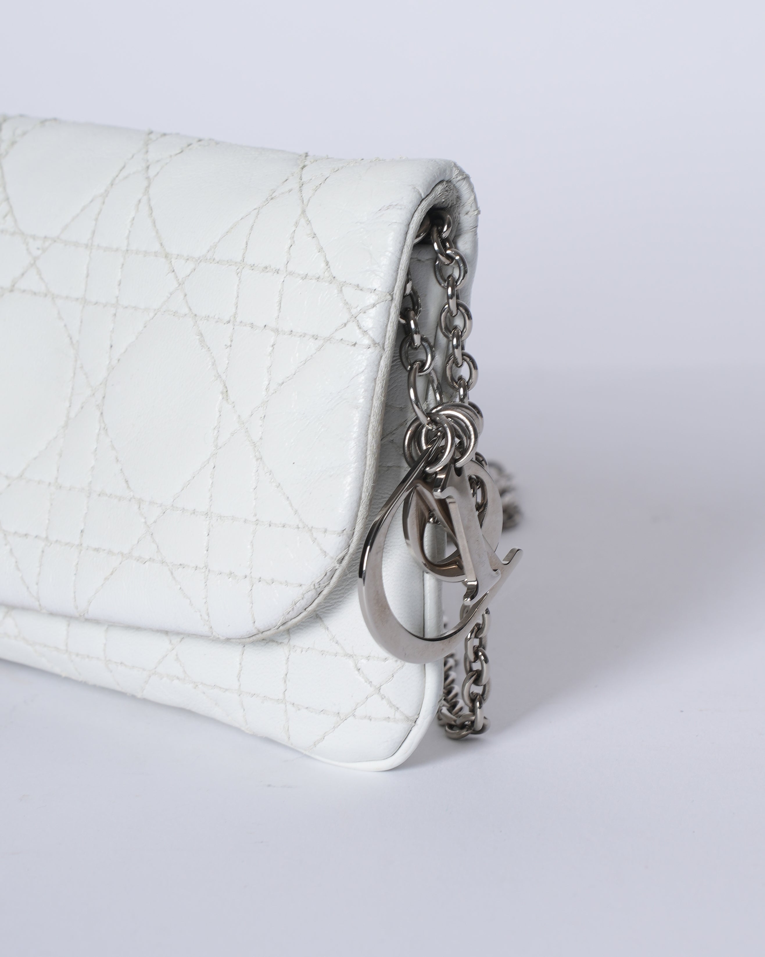 Dior White CAnnage Crossbody Bag In White