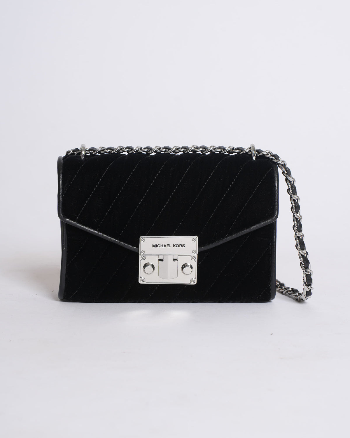 Michael Kors Velvet Crossbody Bag in Black