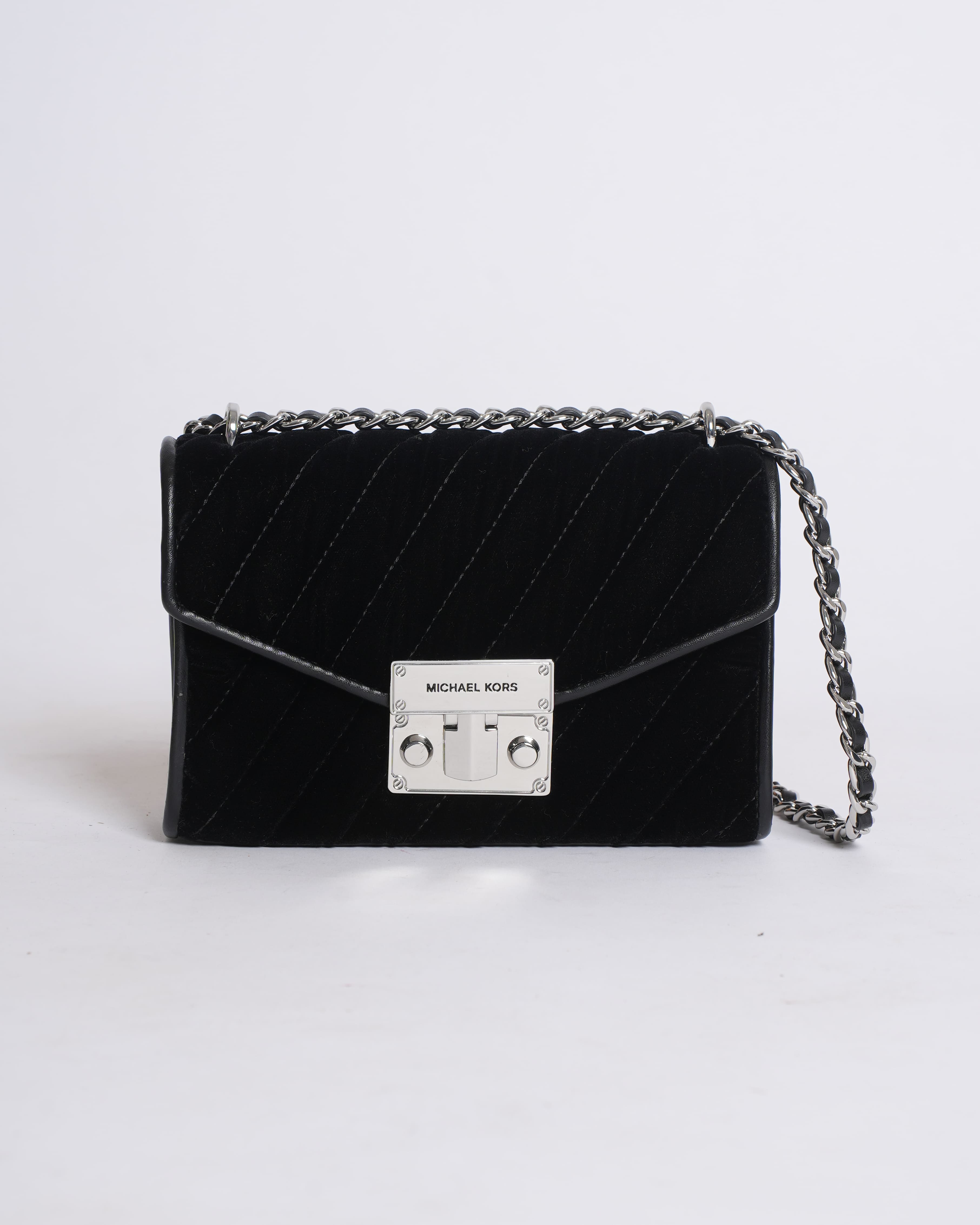 Michael Kors Velvet Crossbody Bag in Black