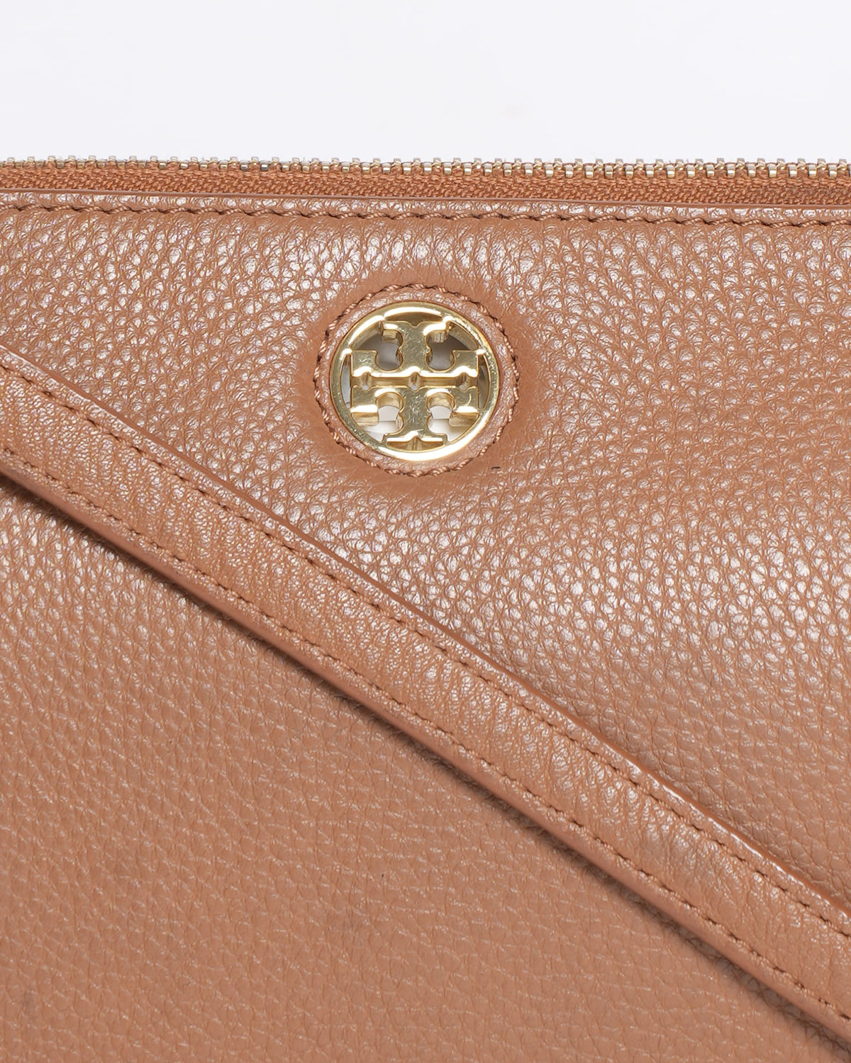Tory Burch Pebbled Leather Robinson Crossbody In Tan