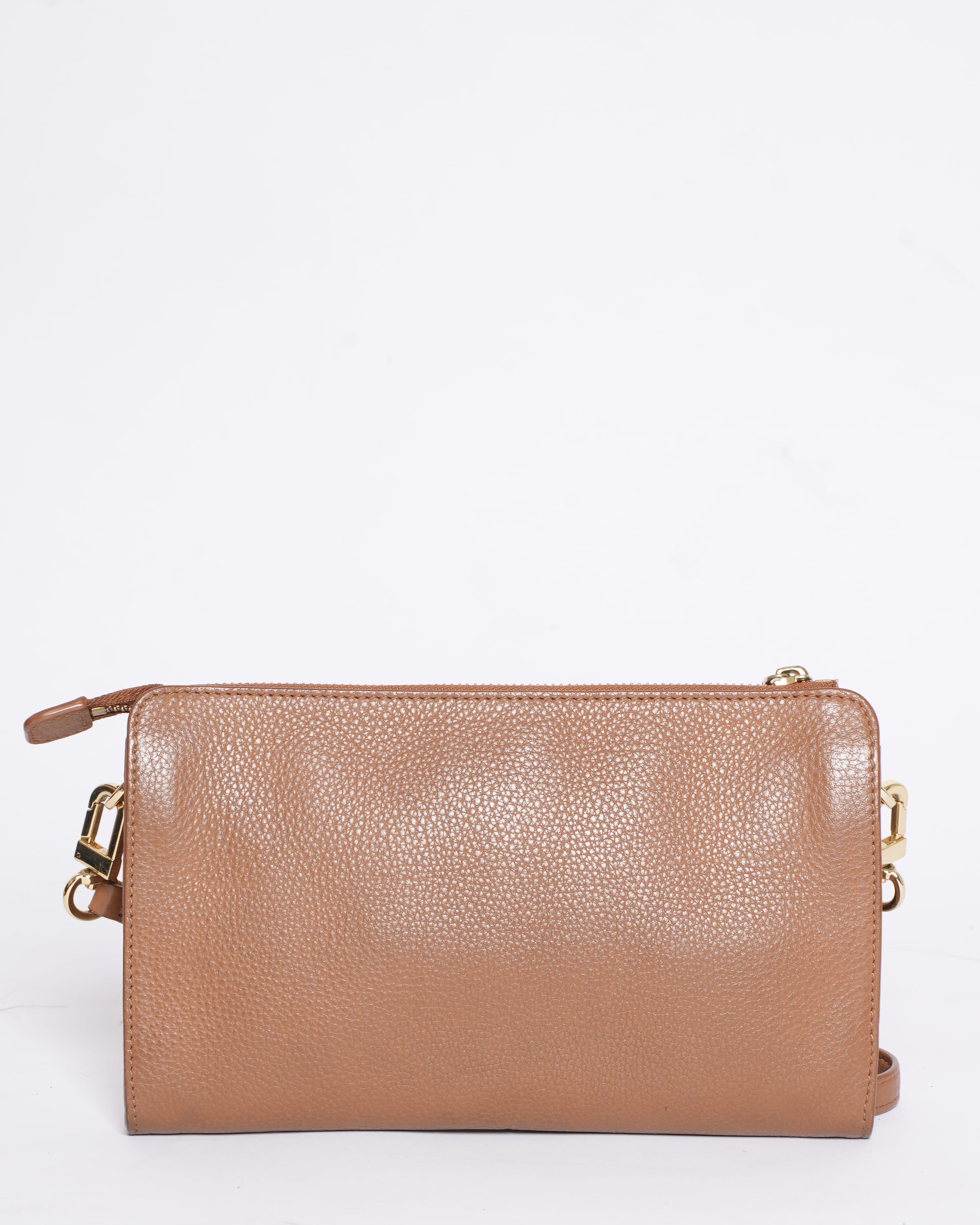 Tory Burch Pebbled Leather Robinson Crossbody In Tan